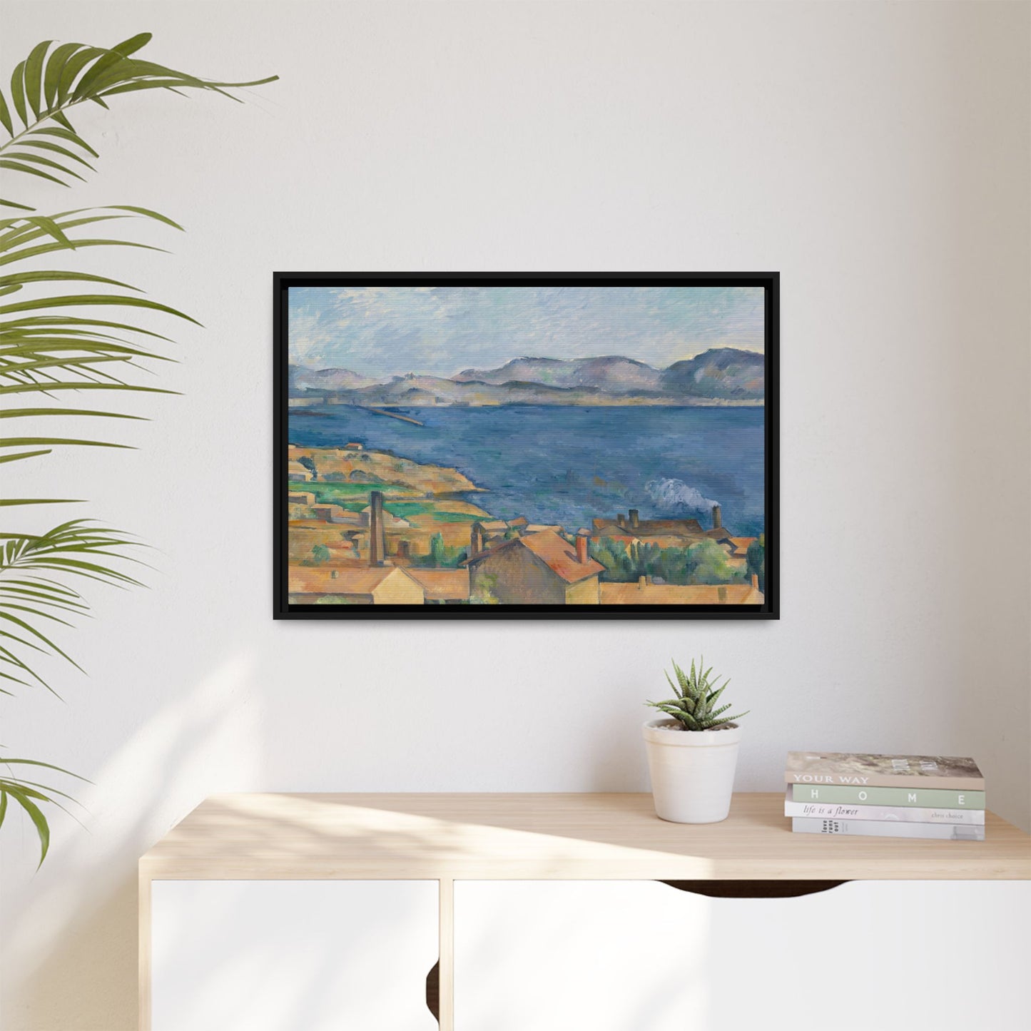 Cézanne, Paul - The Bay of Marseille, Seen from L'Estaque (1885) - Matte Canvas, Framed