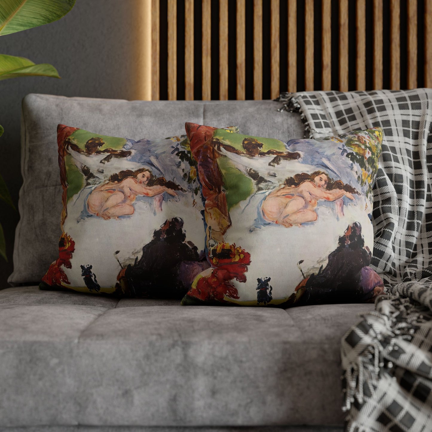 Cézanne, Paul - A Modern Olympia (1874) - Suede Square Pillowcase