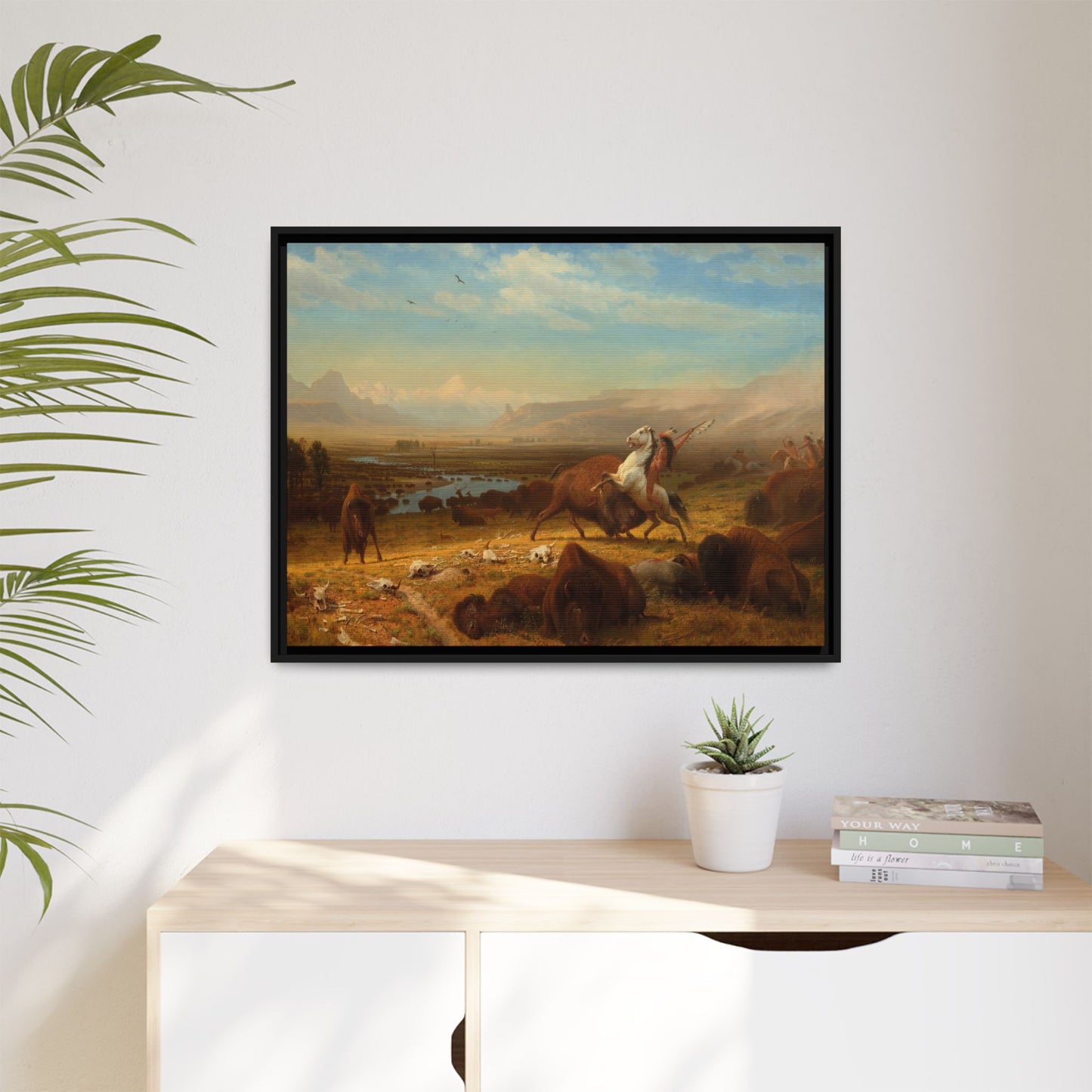 Bierstadt, Albert - The Last of the Buffalo  (1888) - Matte Canvas, Framed