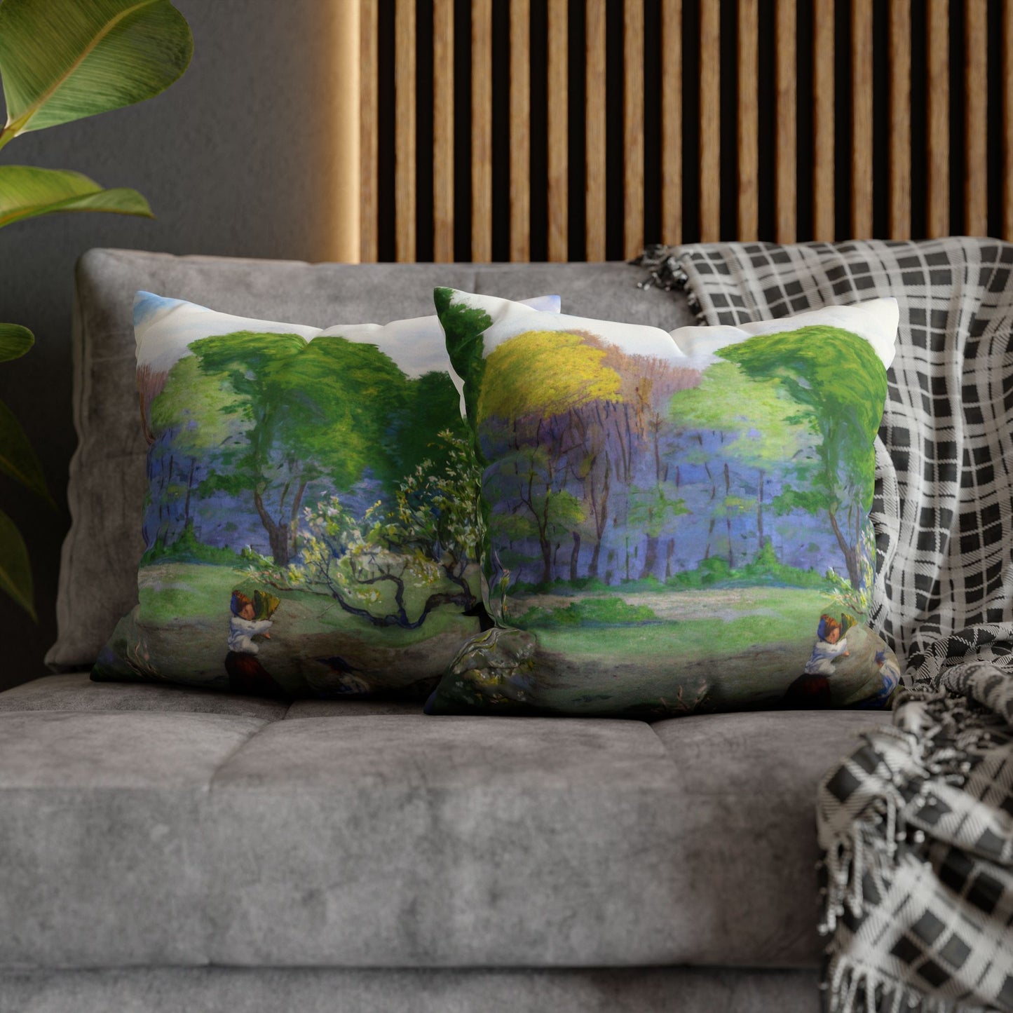 Ranson, Paul - Picking Flowers (1890) - Suede Square Pillowcase