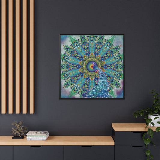 Melek Taus Mandala - Framed Matte Canvas