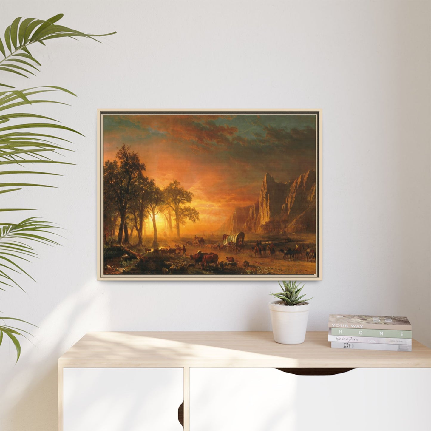 Bierstadt, Albert - Emigrants Crossing the Plains (1867) - Matte Canvas, Framed