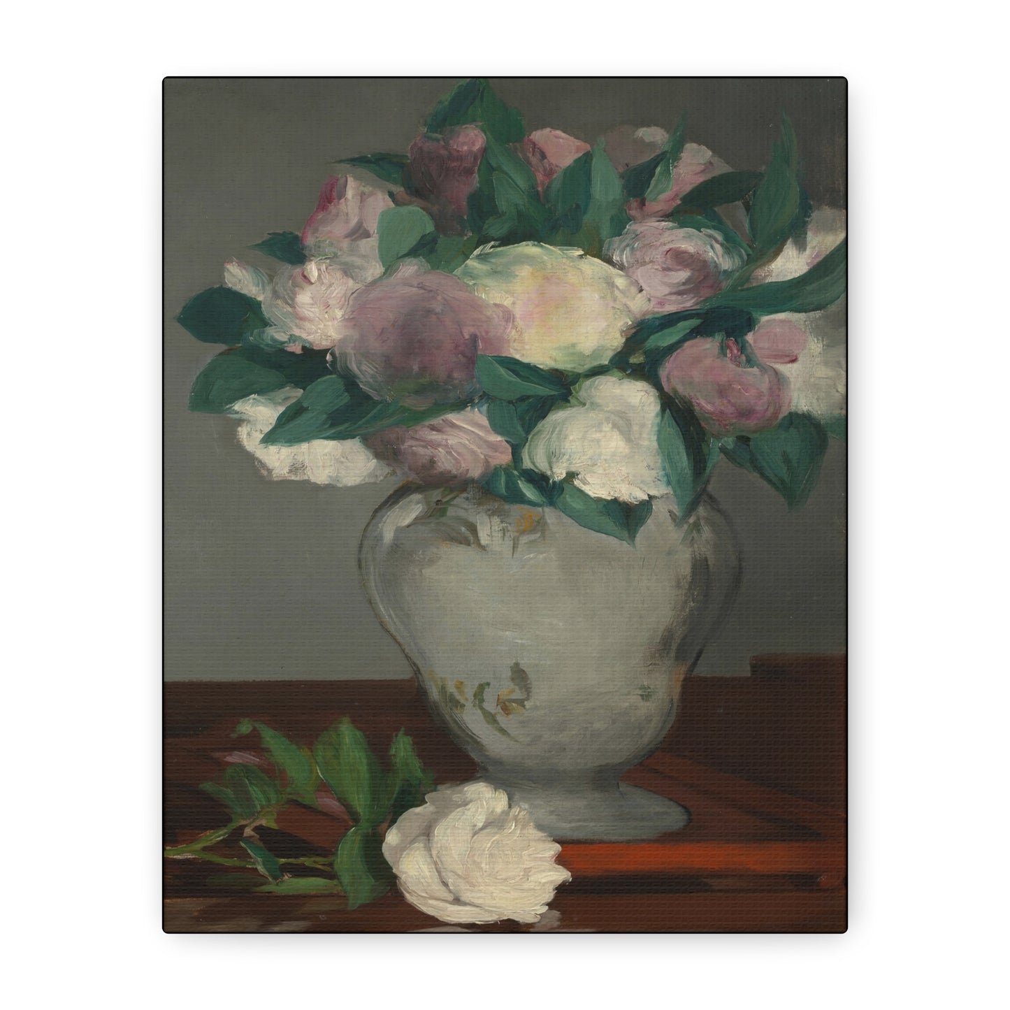 Manet, Édouard - Peonies (1864) - Canvas Block, unframed