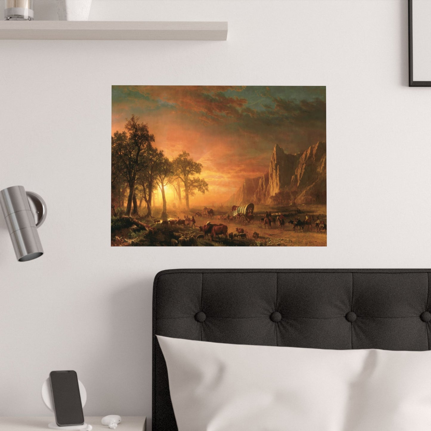 Bierstadt, Albert - Emigrants Crossing the Plains (1867) - Satin Posters