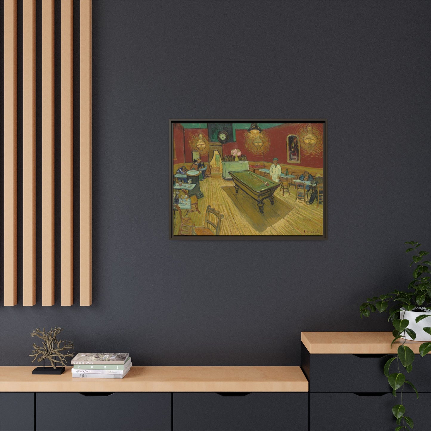 Van Gogh, Vincent - The Night Cafe (1888) - Matte Canvas, Framed