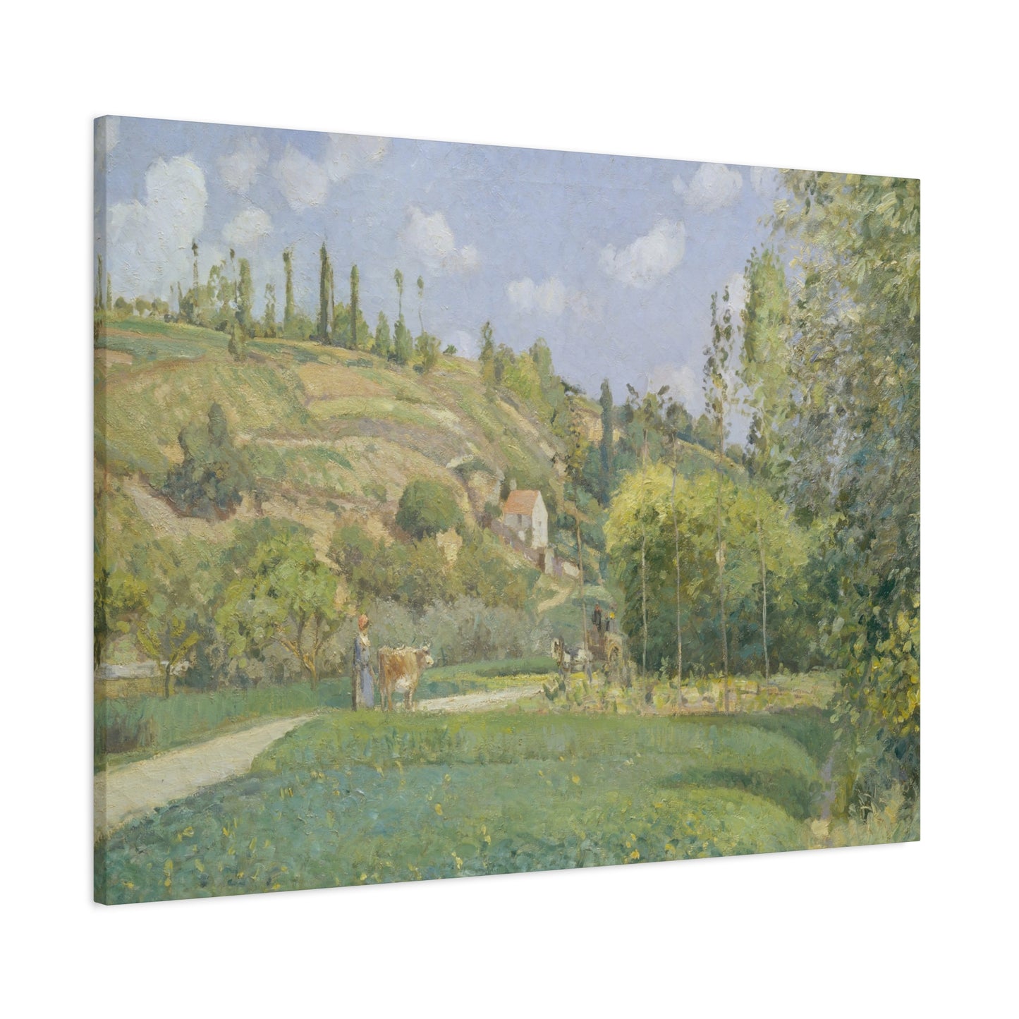 Pissarro, Camille - A Cowherd at Valhermeil, Auvers-sur-Oise (1874) - Canvas Block, unframed
