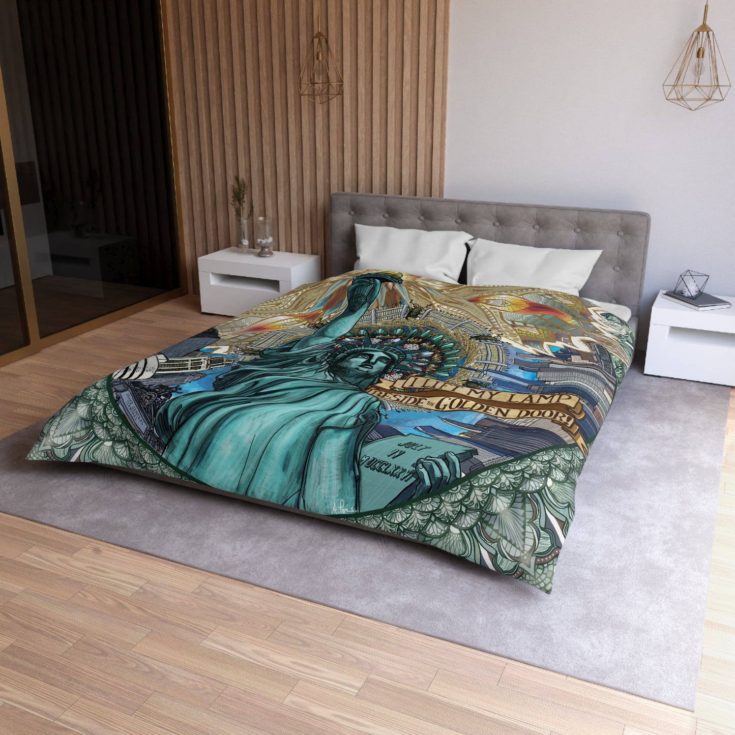 Pacio, Adam - Liberty Mandala - Microfiber Duvet Cover