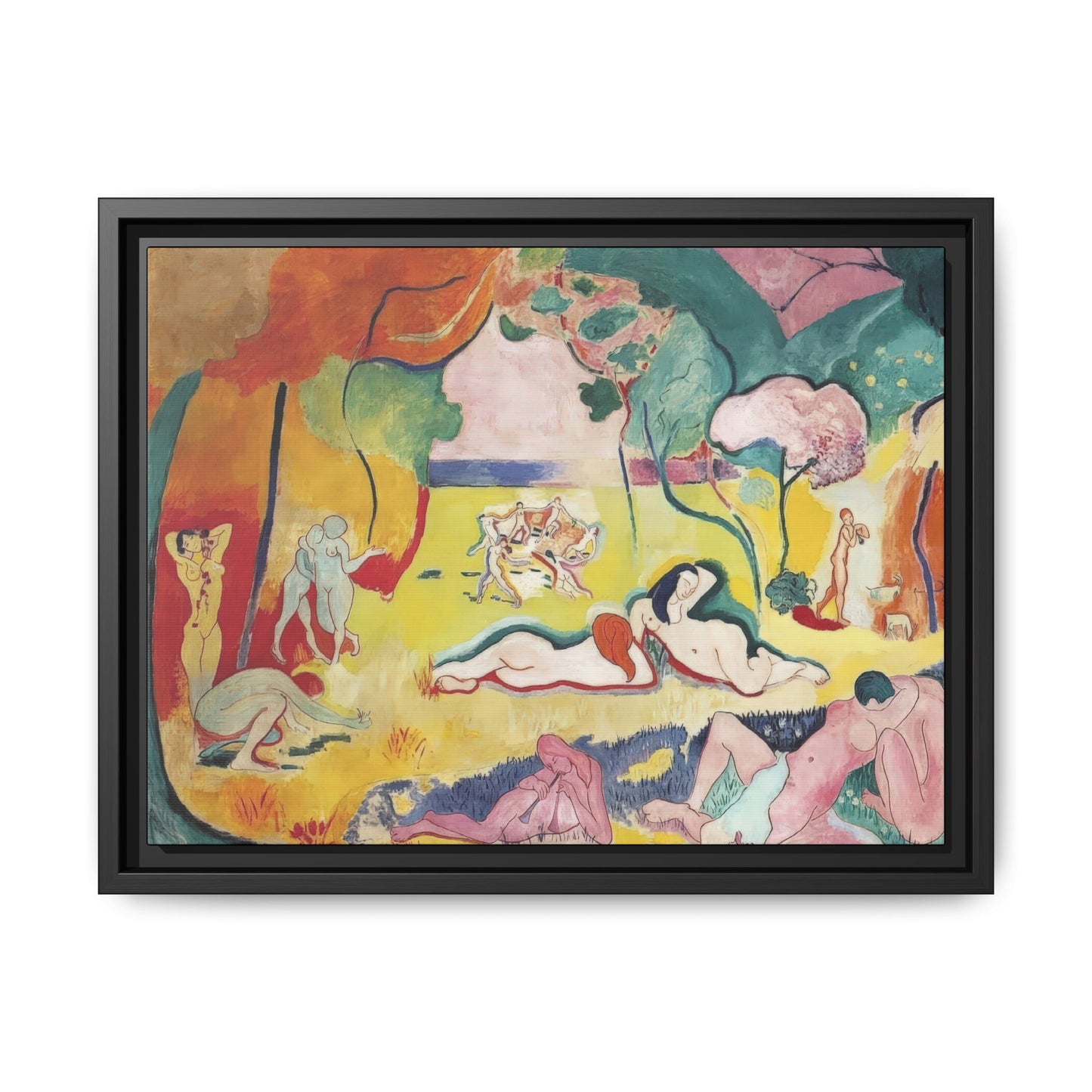 Matisse, Henri - The Joy of Life (1905) - Matte Canvas, Framed