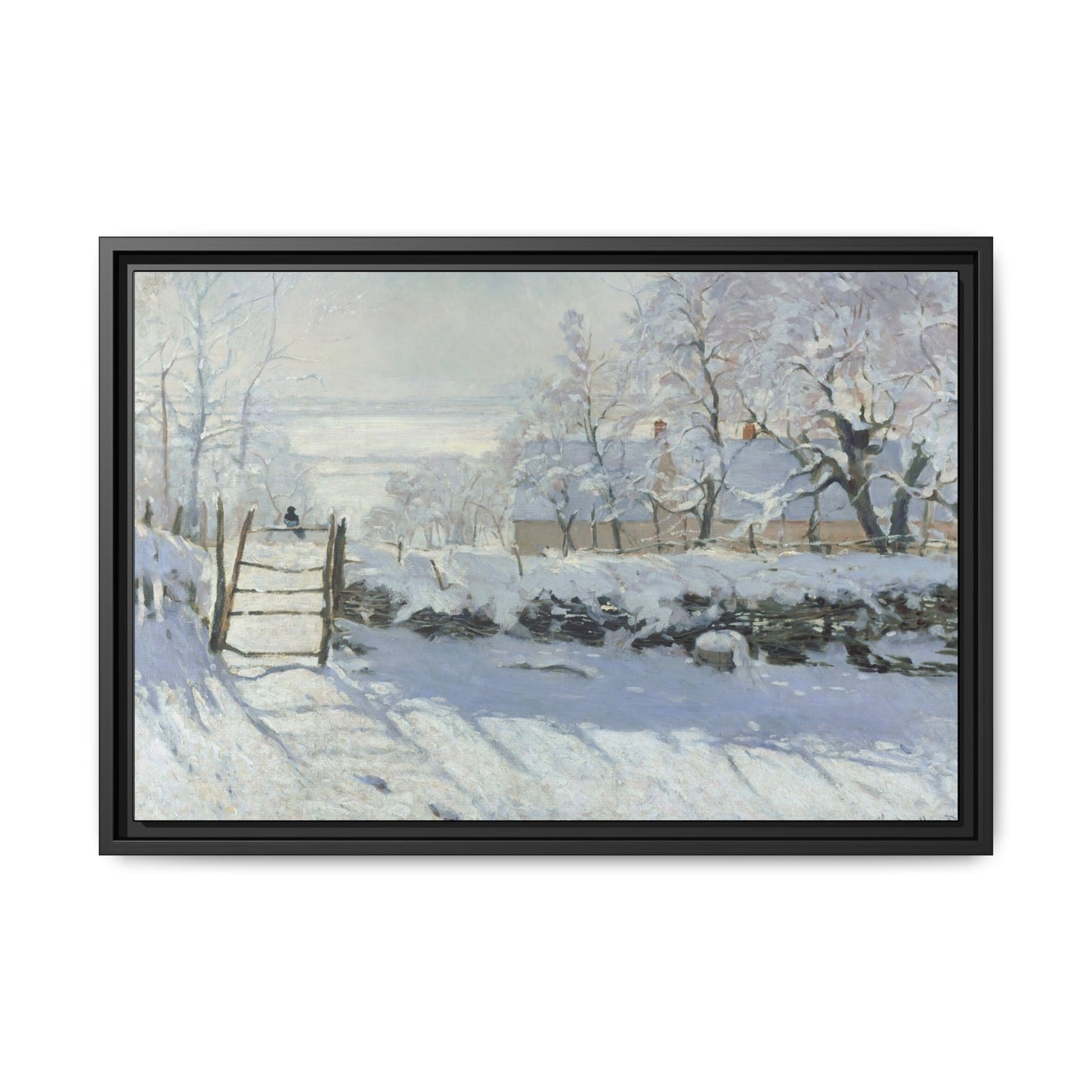 Monet, Claude - The Magpie (1868) - Matte Canvas, Framed