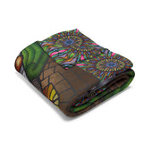 Emerald Arrows Mandala - Arctic Fleece Blanket