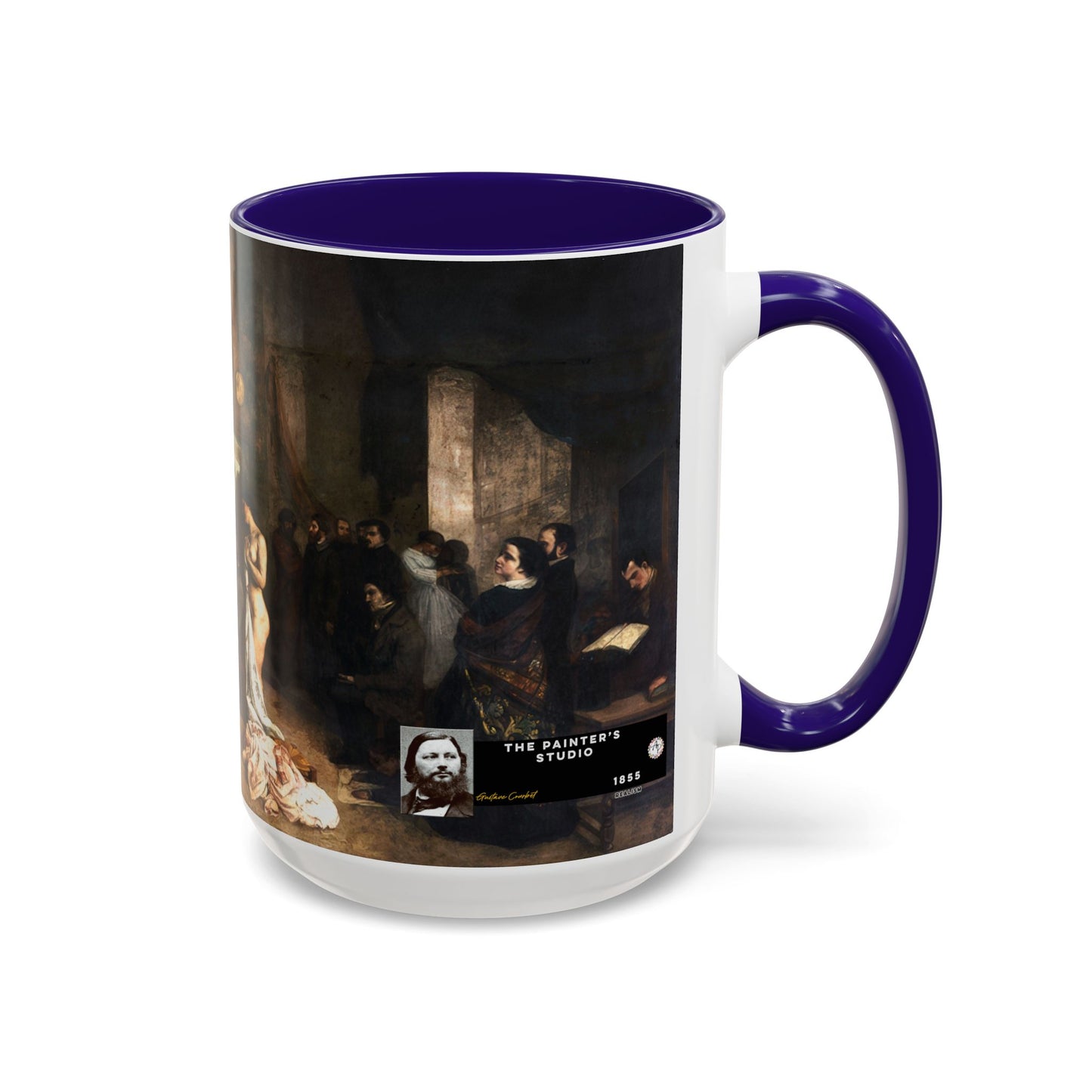 Courbet, Gustave - The Painter’s Studio (1855) - Colorful Accent Mugs