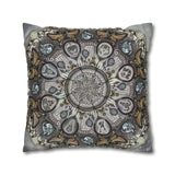 Memento Mori Mandala - Suede Square Pillowcase