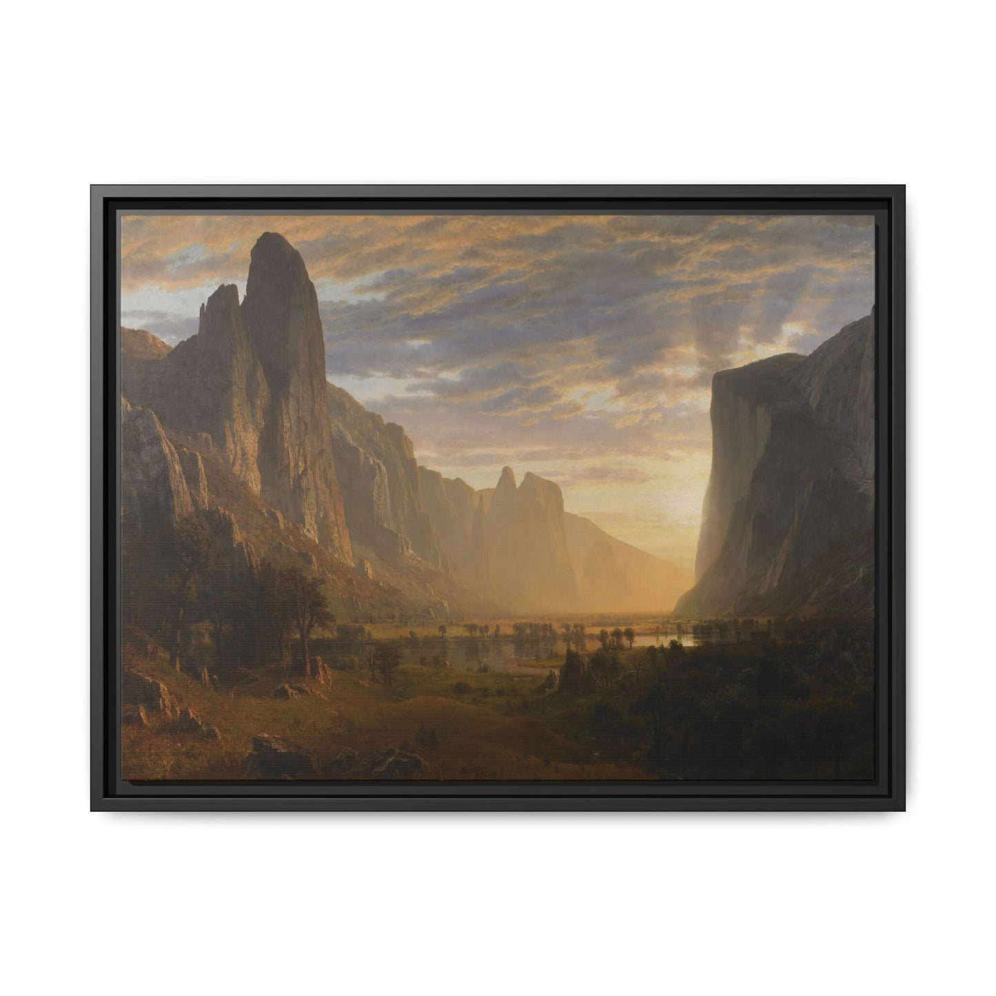 Bierstadt, Albert - Looking Down Yosemite Valley (1865) - Matte Canvas, Framed