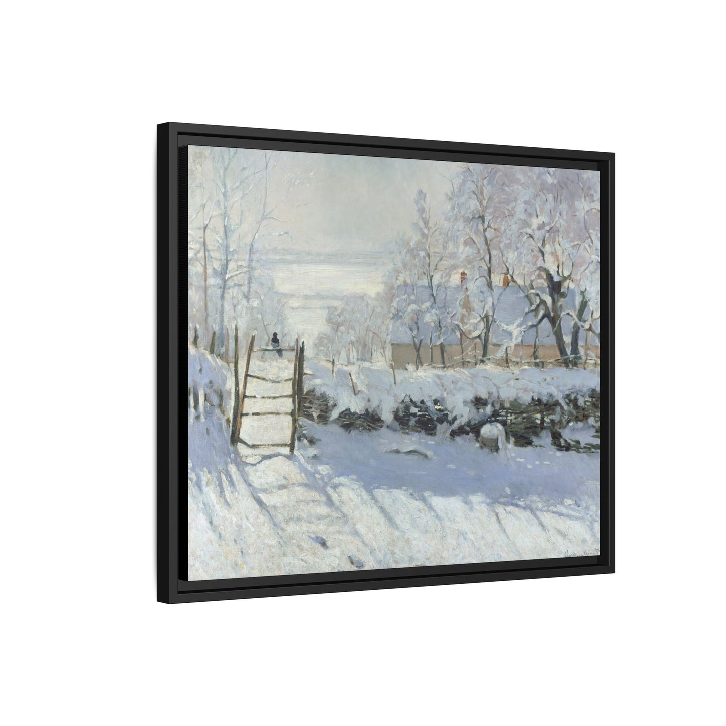 Monet, Claude - The Magpie (1868) - Matte Canvas, Framed