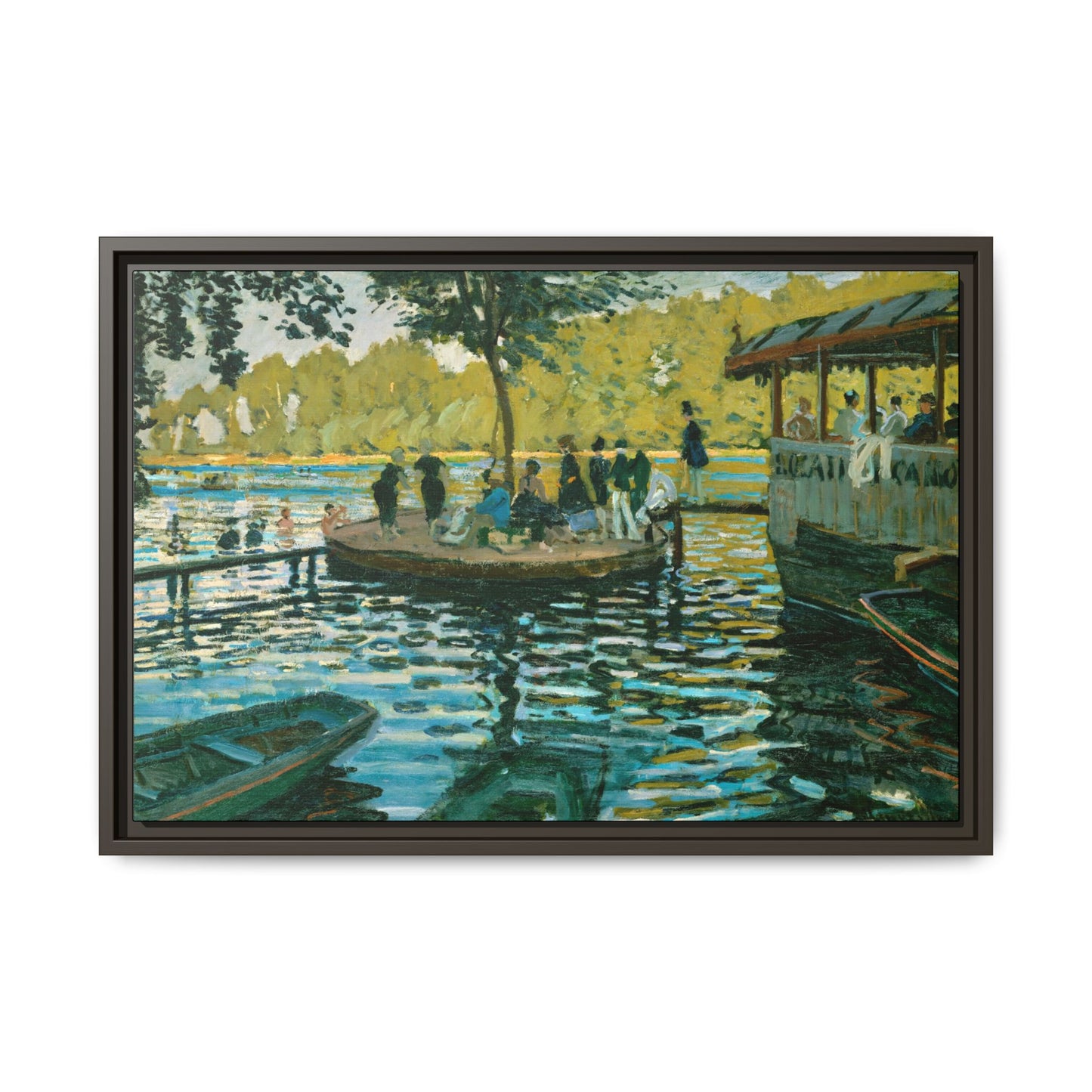 Monet, Claude - La Grenouillere (1869) - Matte Canvas, Framed