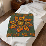 Pacio, Adam - Monarch Butterfly Mandala - Velveteen Plush Blanket