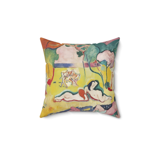 Matisse, Henri - The Joy of Life (1905) - Suede Square Pillow
