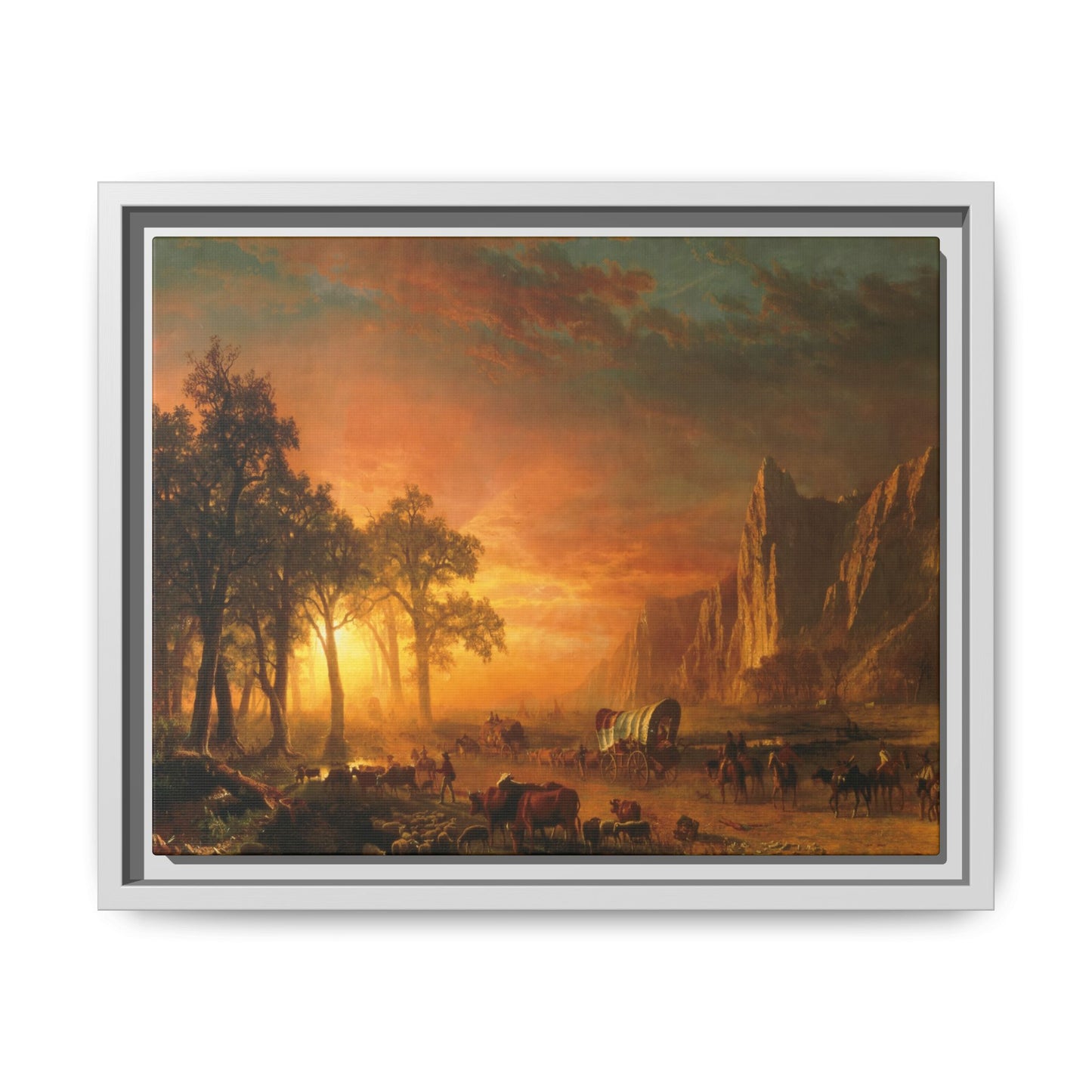 Bierstadt, Albert - Emigrants Crossing the Plains (1867) - Matte Canvas, Framed