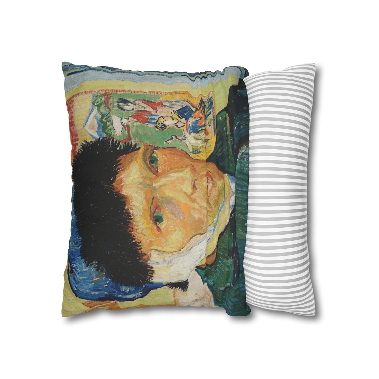 Van Gogh, Vincent - Self Portrait with Bandaged Ear (1889) - Suede Square Pillowcase