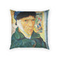 Van Gogh, Vincent - Self Portrait with Bandaged Ear (1889) - Poly Velvet Pillow