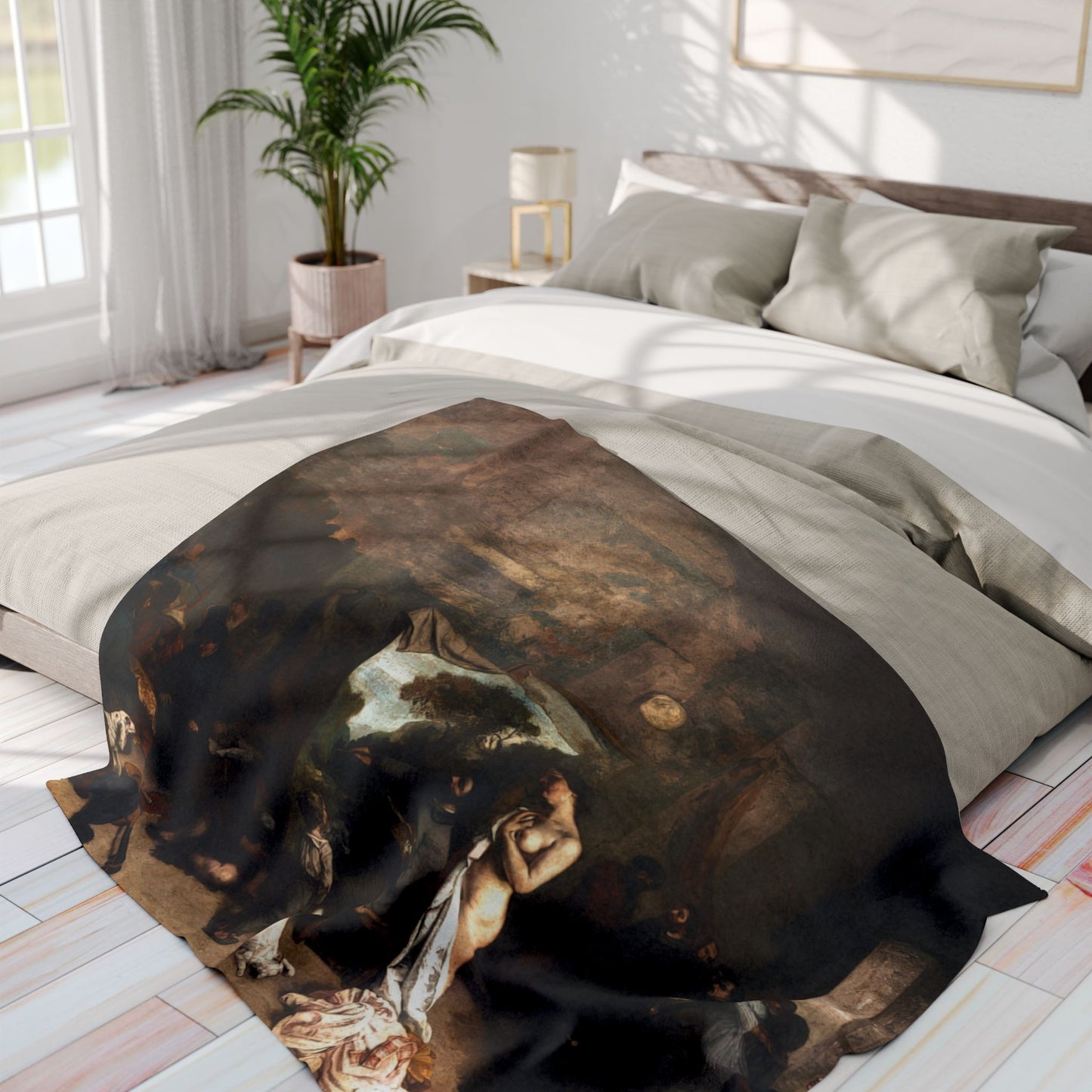 Courbet, Gustave - The Painter’s Studio (1855) - Arctic Fleece Blanket