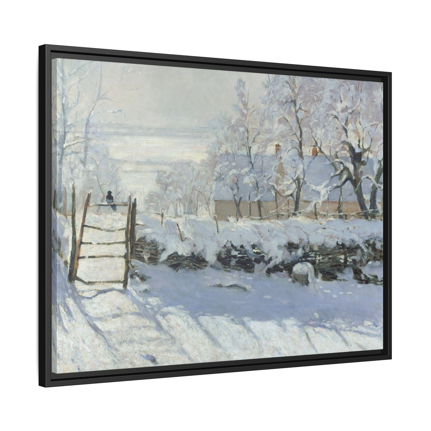 Monet, Claude - The Magpie (1868) - Matte Canvas, Framed