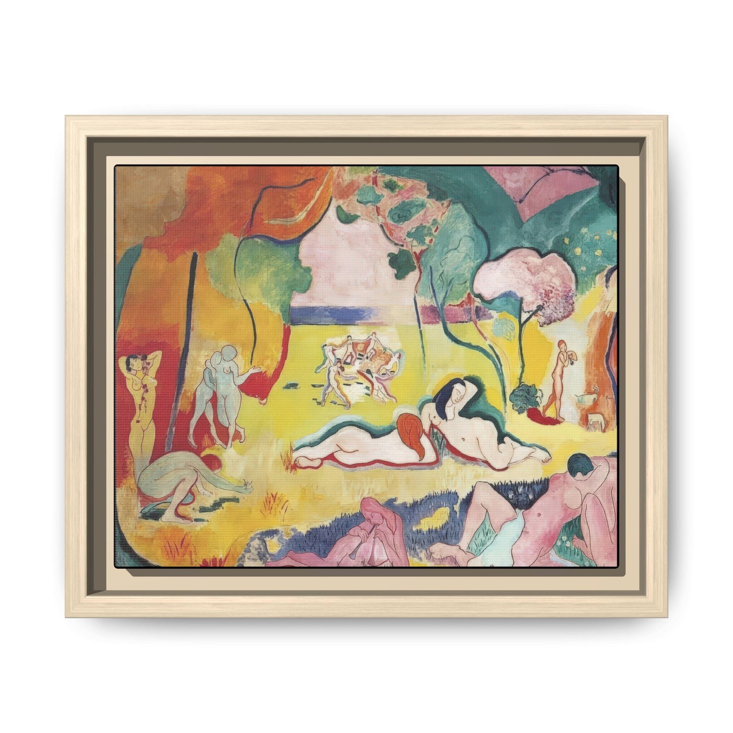 Matisse, Henri - The Joy of Life (1905) - Matte Canvas, Framed