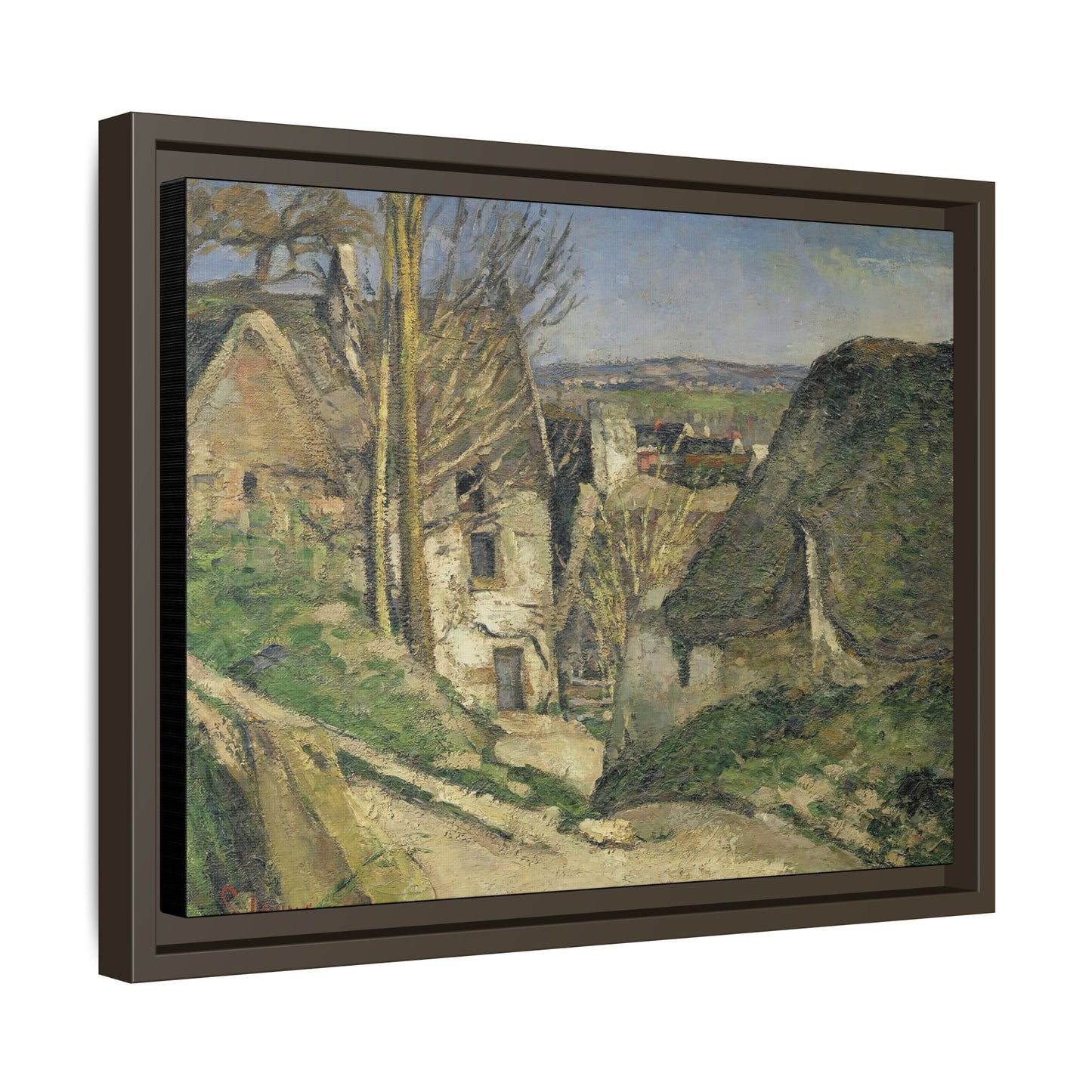 Cézanne, Paul - The House of the Hanged Man, Auvers-sur-Oise (1874) - Matte Canvas, Framed