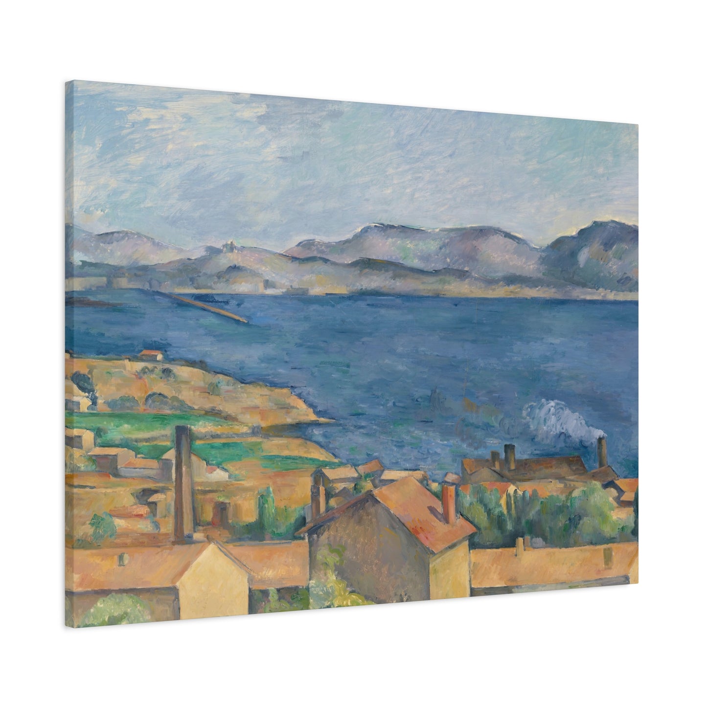 Cézanne, Paul - The Bay of Marseille, Seen from L'Estaque (1885) - Canvas Block, unframed