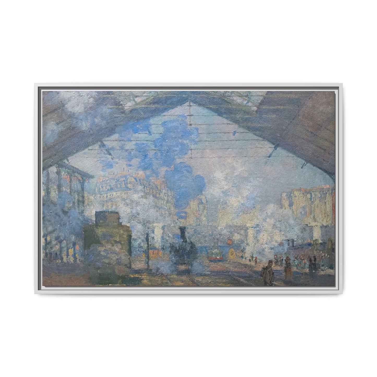 Monet, Claude - Le Gare Saint-Lazare (1877) - Matte Canvas, Framed