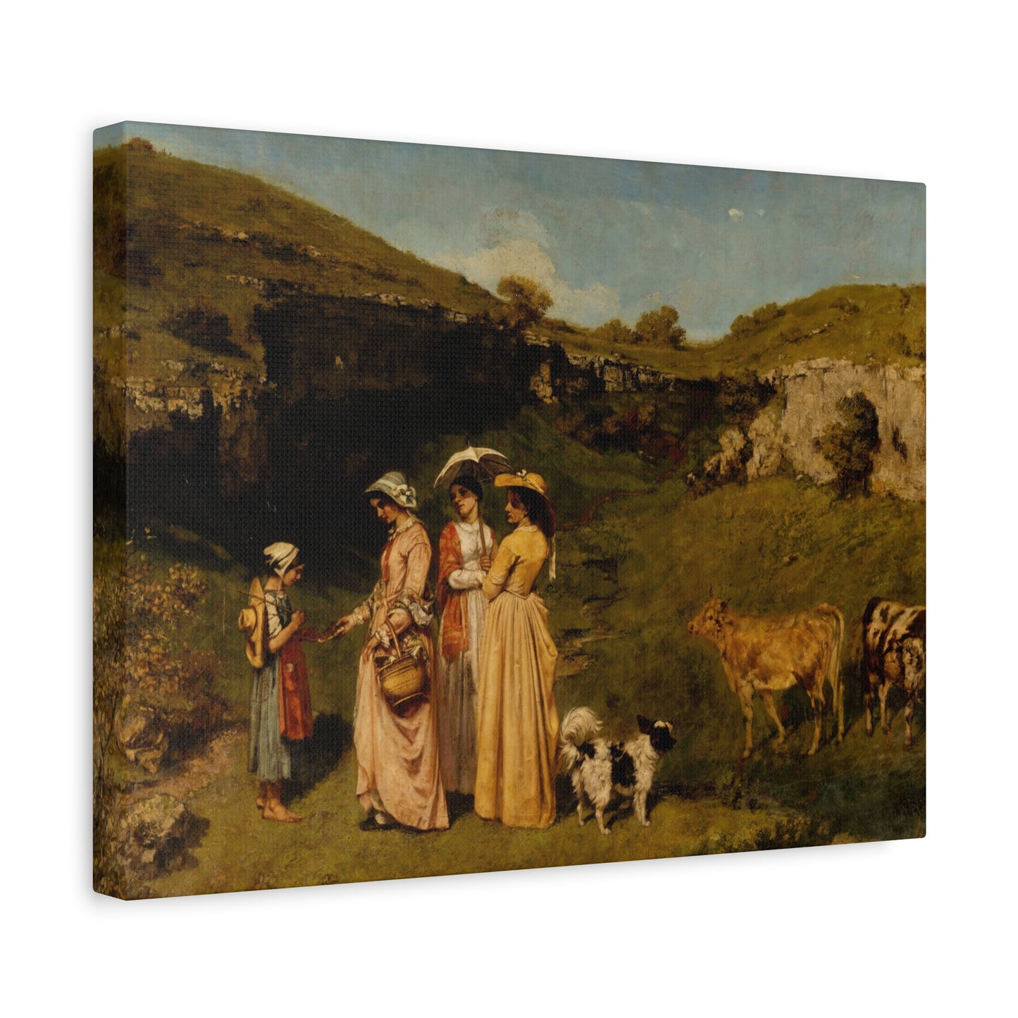 Courbet, Gustave - Young Ladies of the Village (1851) - Canvas Block, unframed
