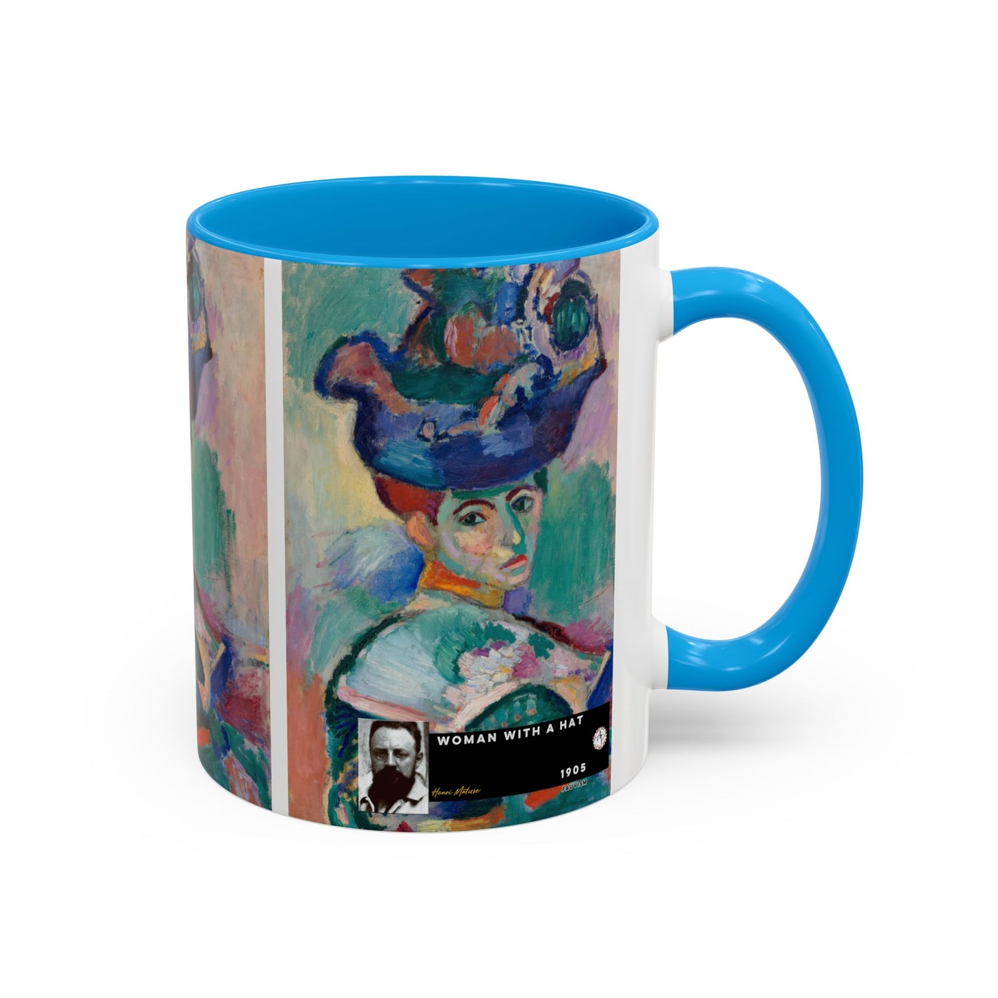 Matisse, Henri - Woman with a Hat (1905) - Colorful Accent Mugs