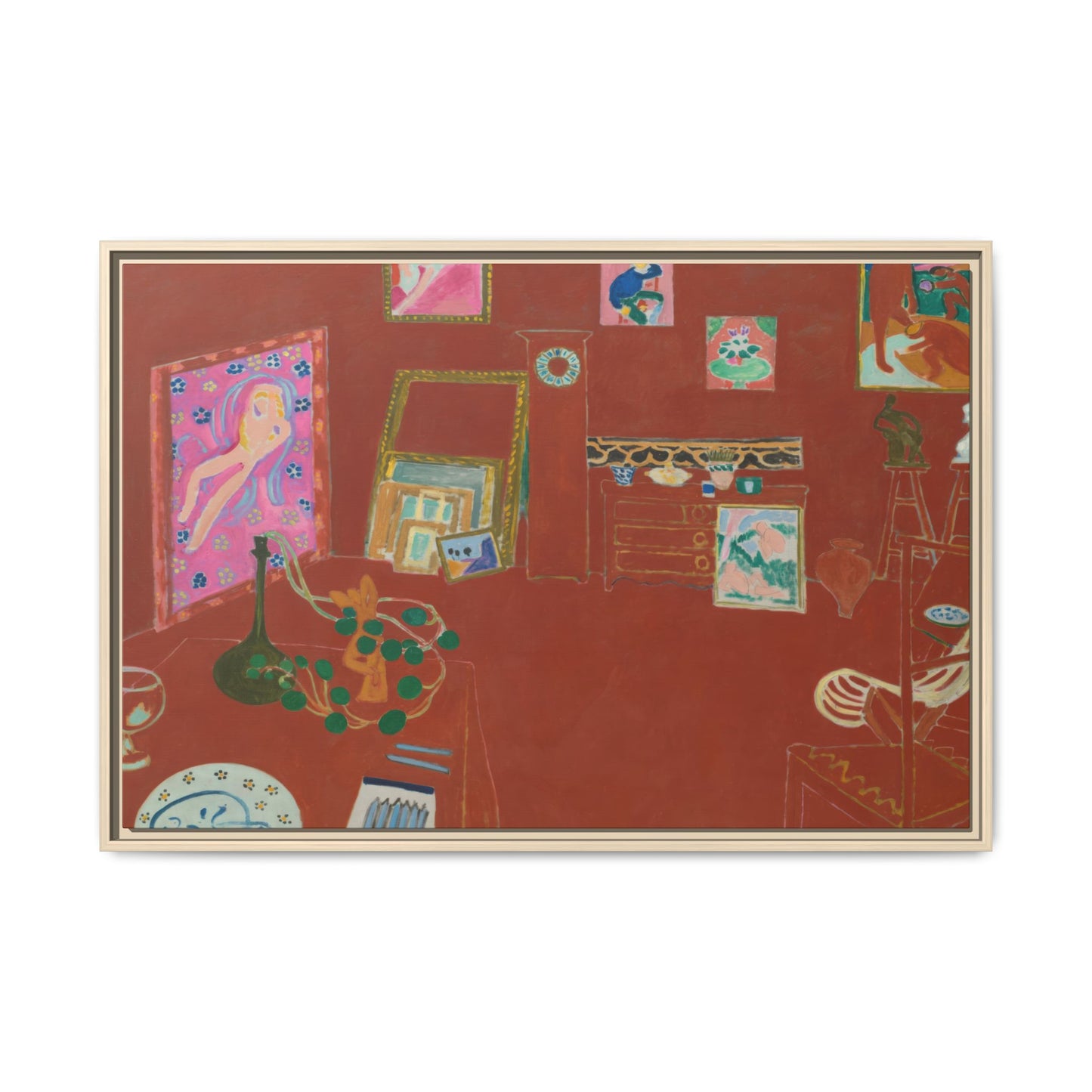 Matisse, Henri - The Red Studio (1911) - Matte Canvas, Framed