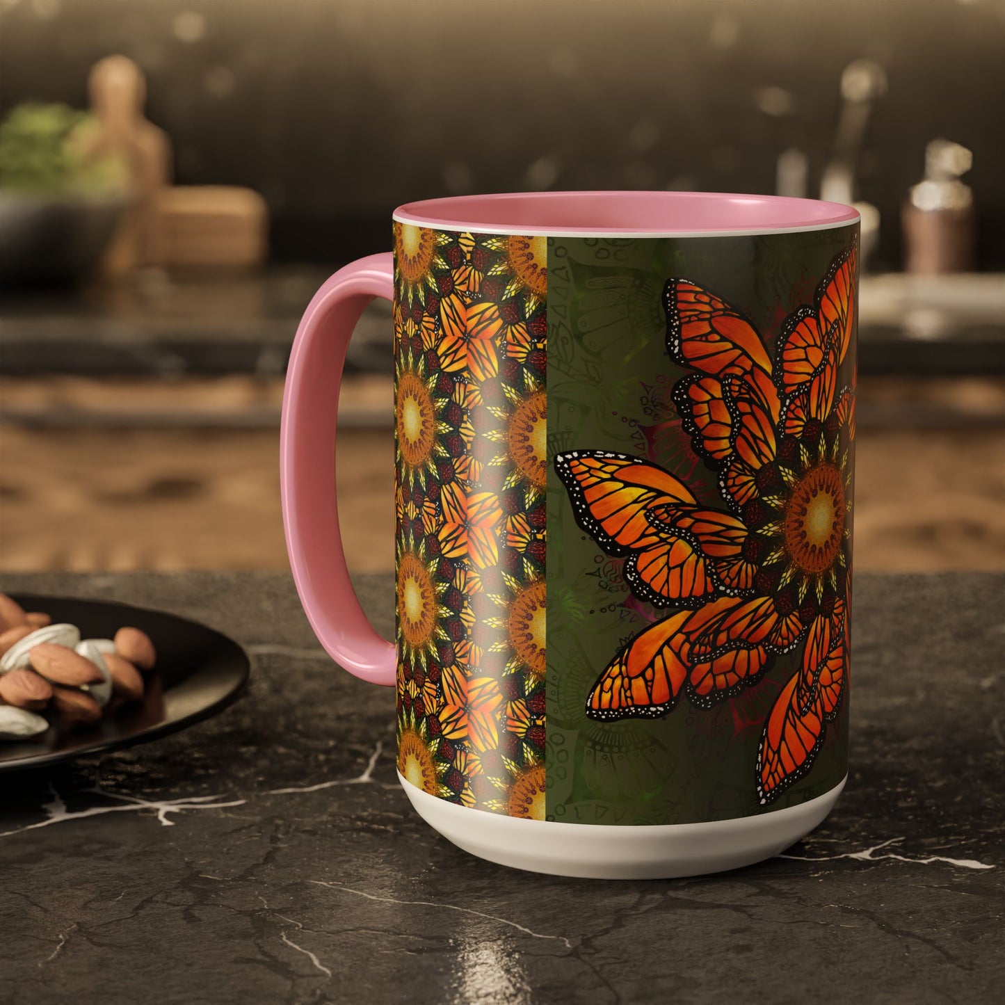 Pacio, Adam - Monarch Butterfly Mandala - Colorful Accent Mugs
