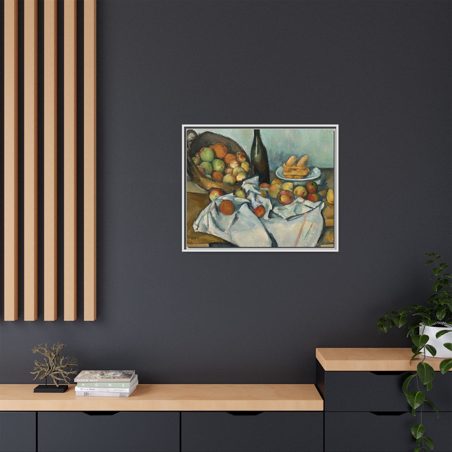 Cézanne, Paul - Basket of Apples (1893) - Matte Canvas, Framed
