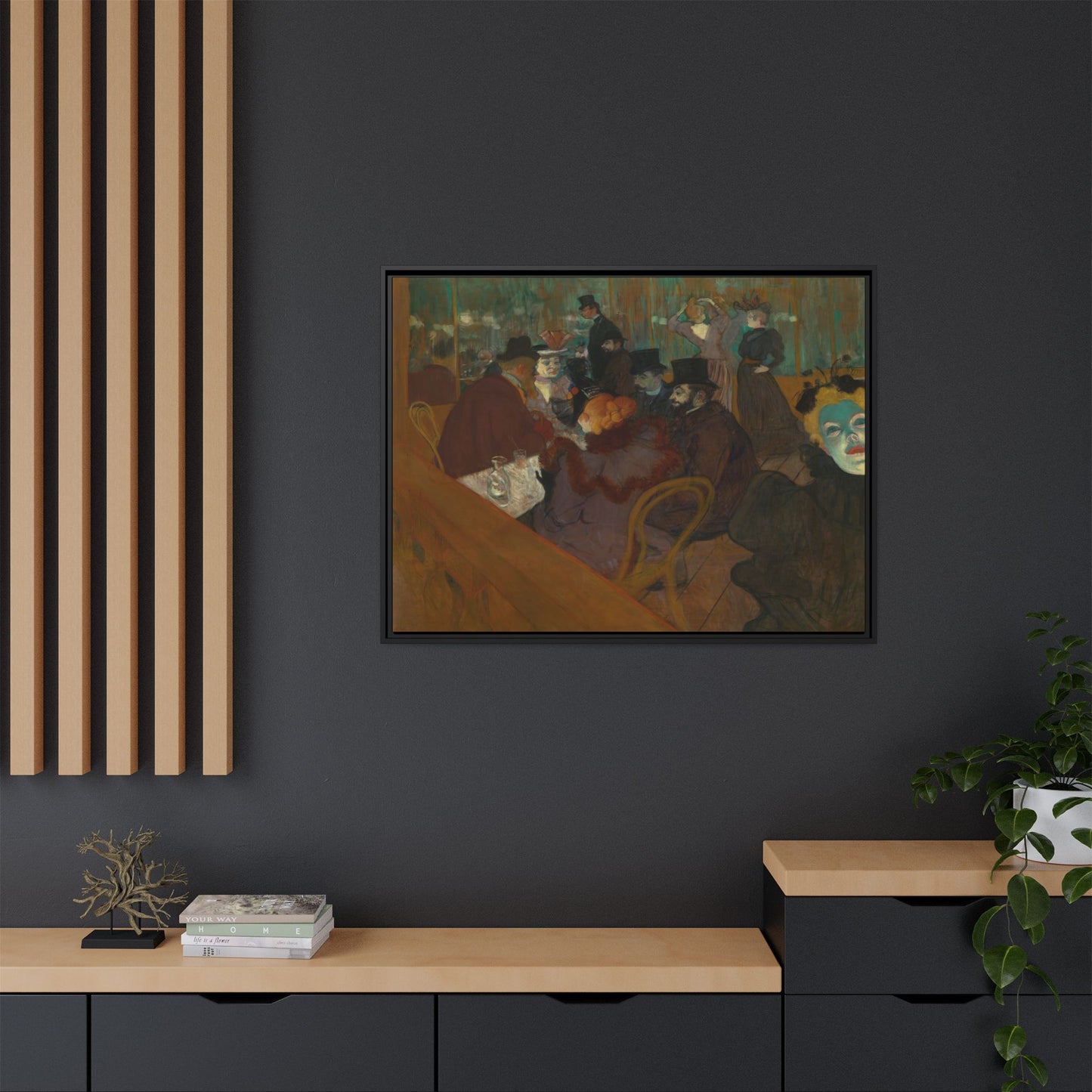 Toulouse-Lautrec, Henri - At the Moulin Rouge (1892) - Matte Canvas, Framed