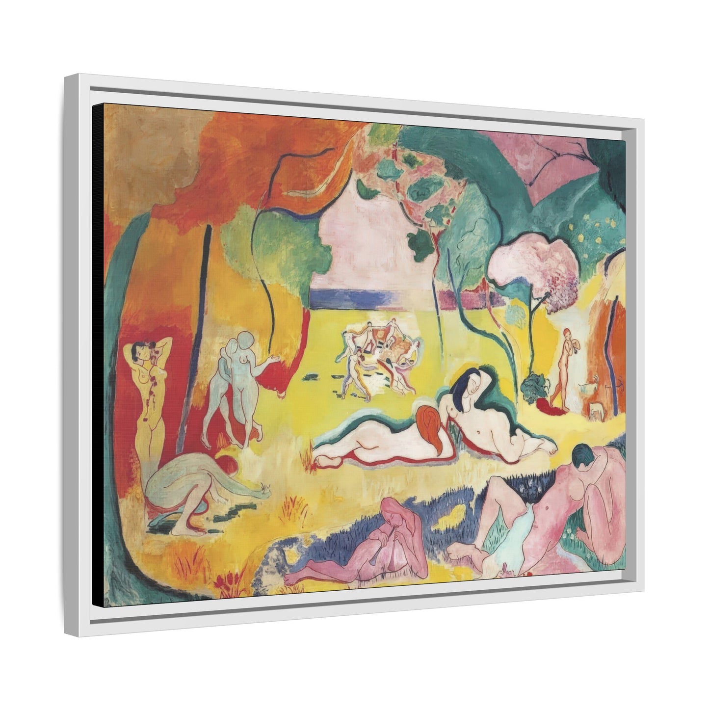 Matisse, Henri - The Joy of Life (1905) - Matte Canvas, Framed
