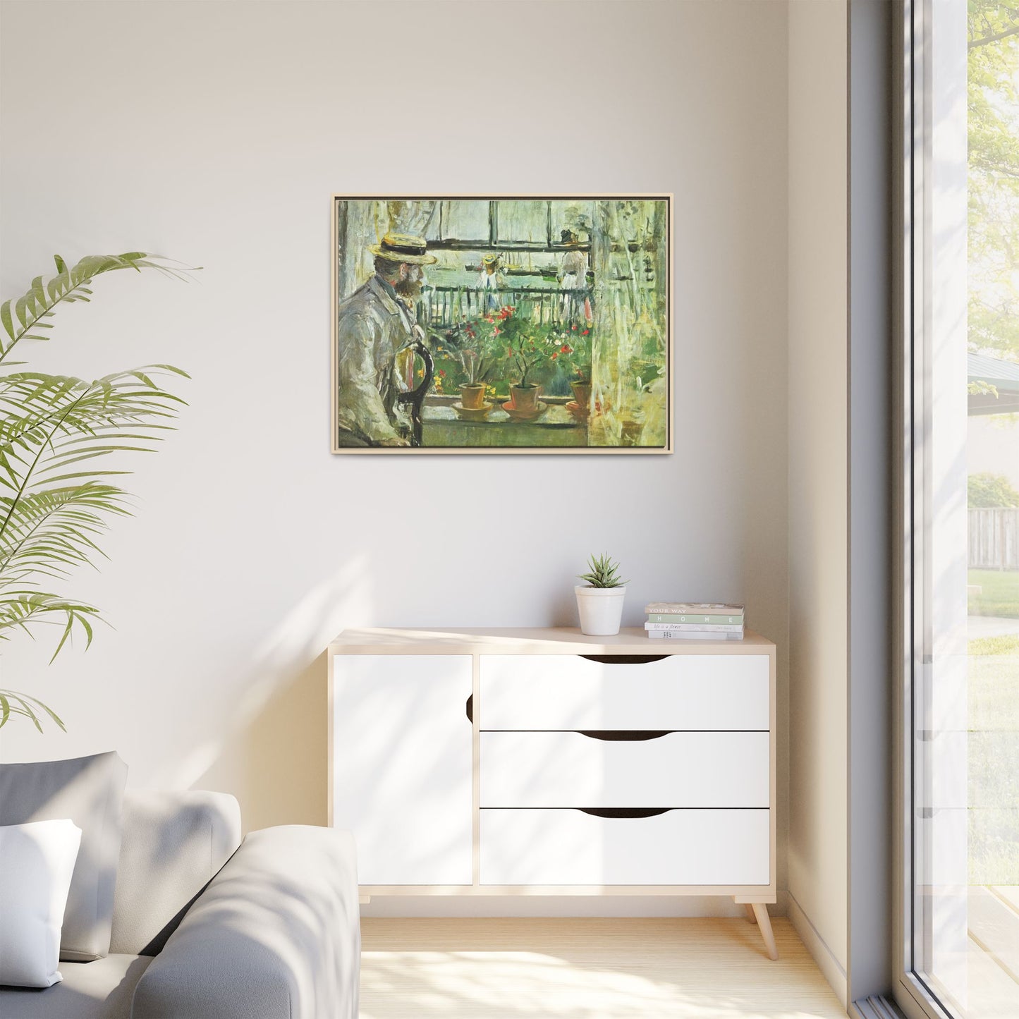 Morisot, Berthe - Eugene Manet on the Isle of Wight (1875) - Matte Canvas, Framed