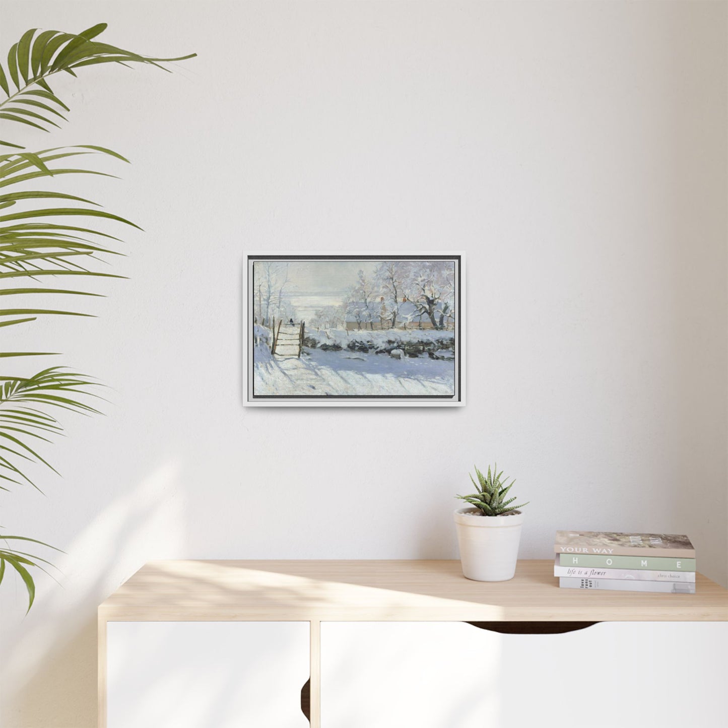 Monet, Claude - The Magpie (1868) - Matte Canvas, Framed