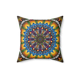Emerald Arrows Mandala - Suede Square Pillow