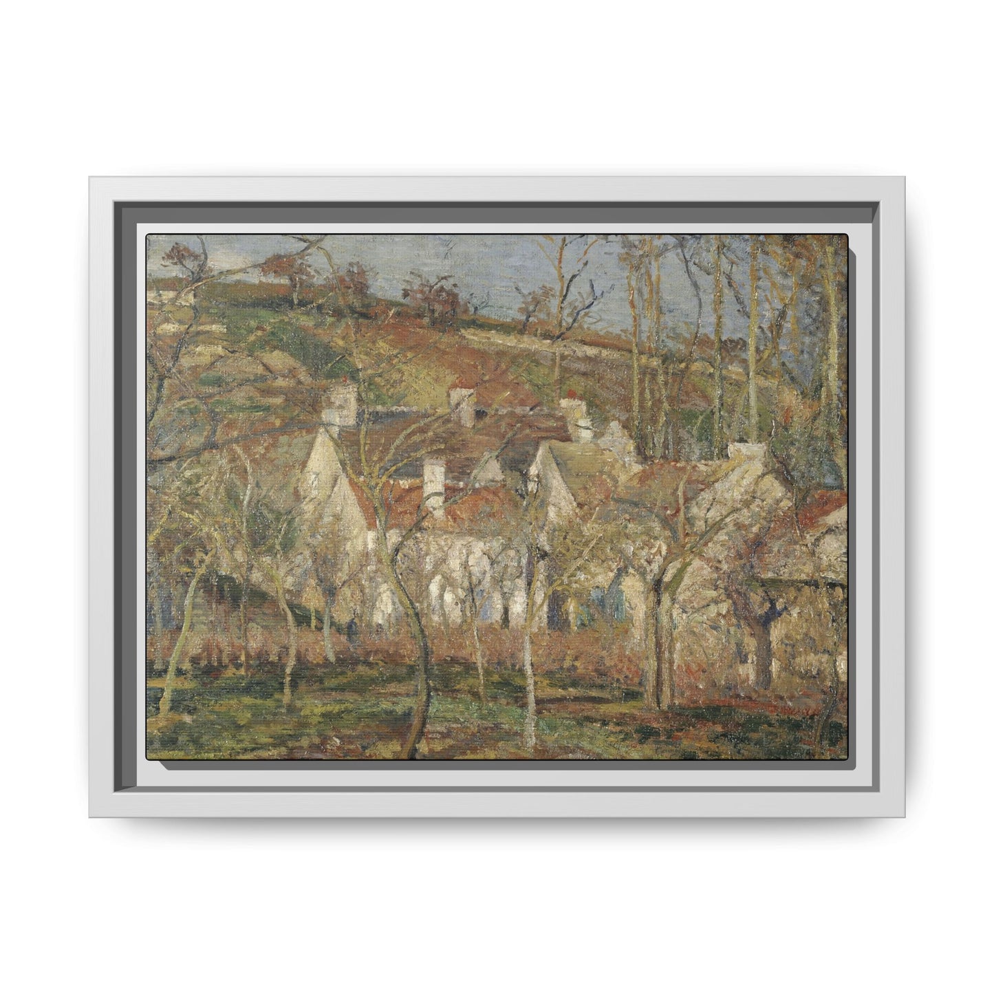 Pissarro, Camille - Red Roofs, Corner of a Village in Winter (1877) - Matte Canvas, Framed