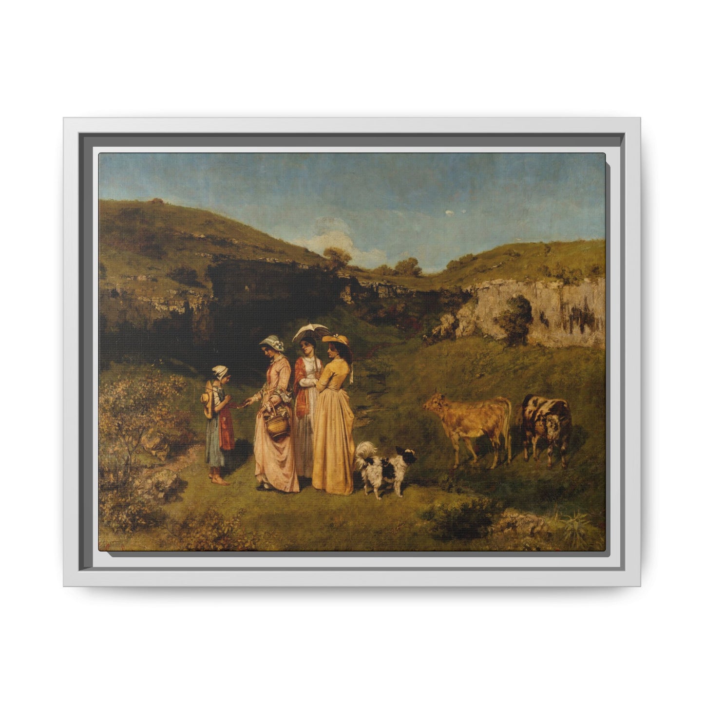 Courbet, Gustave - Young Ladies of the Village (1851) - Matte Canvas, Framed
