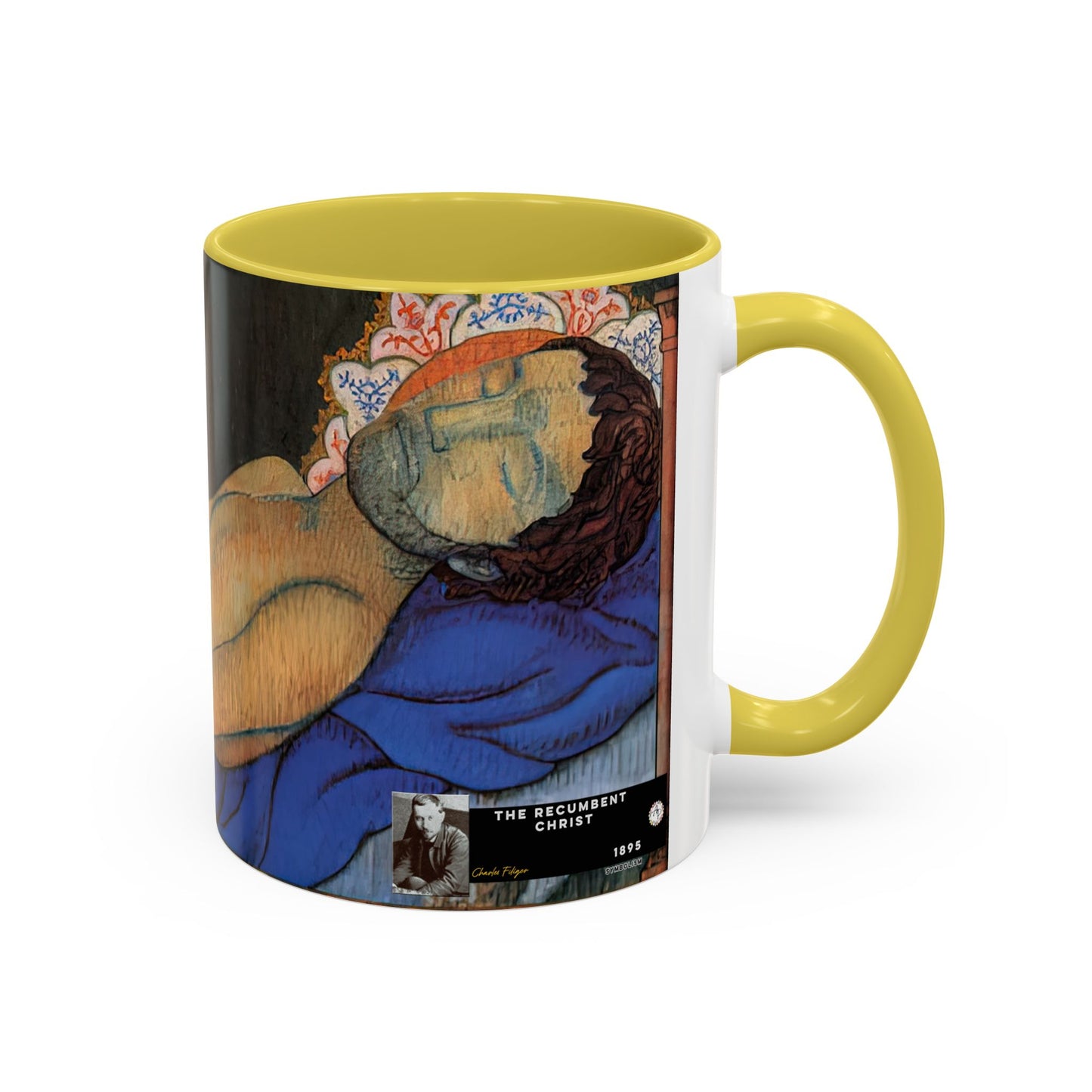 Filiger, Charles - The Recumbent Christ (1895) - Colorful Accent Mugs