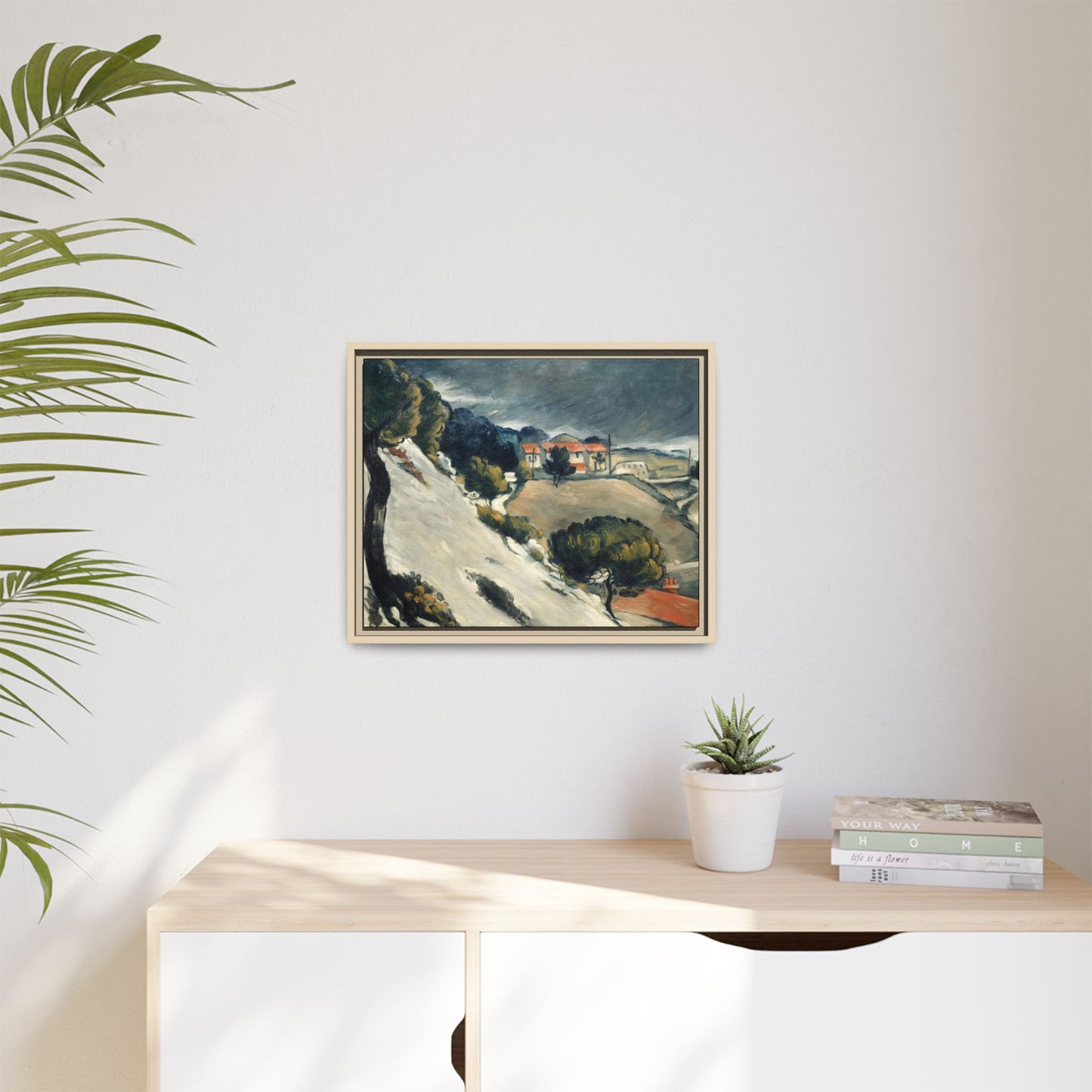 Cézanne, Paul - L’Estaque, Melting Snow (1870) - Matte Canvas, Framed