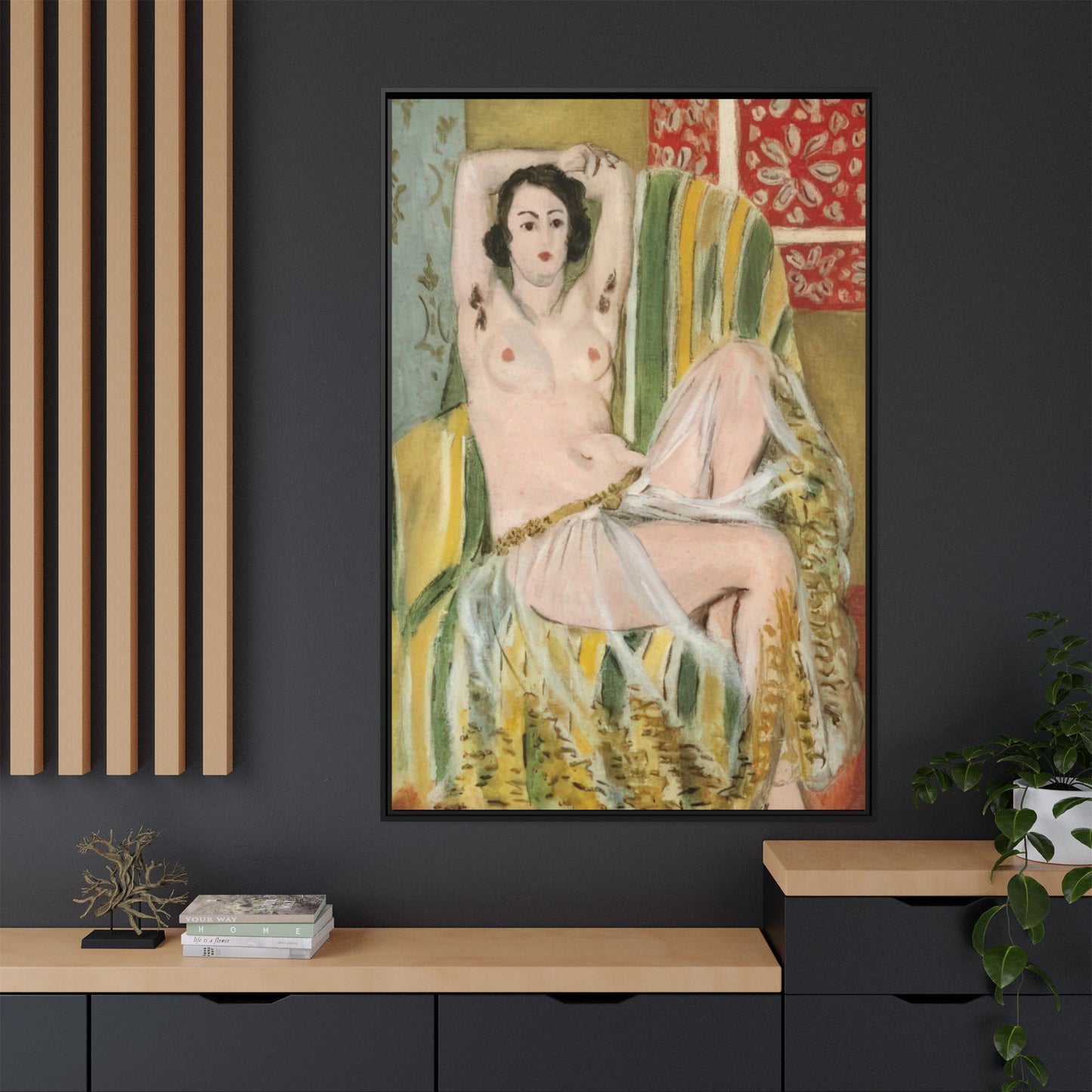 Matisse, Henri - Odalisque with Raised Arms (1923) - Matte Canvas, Framed