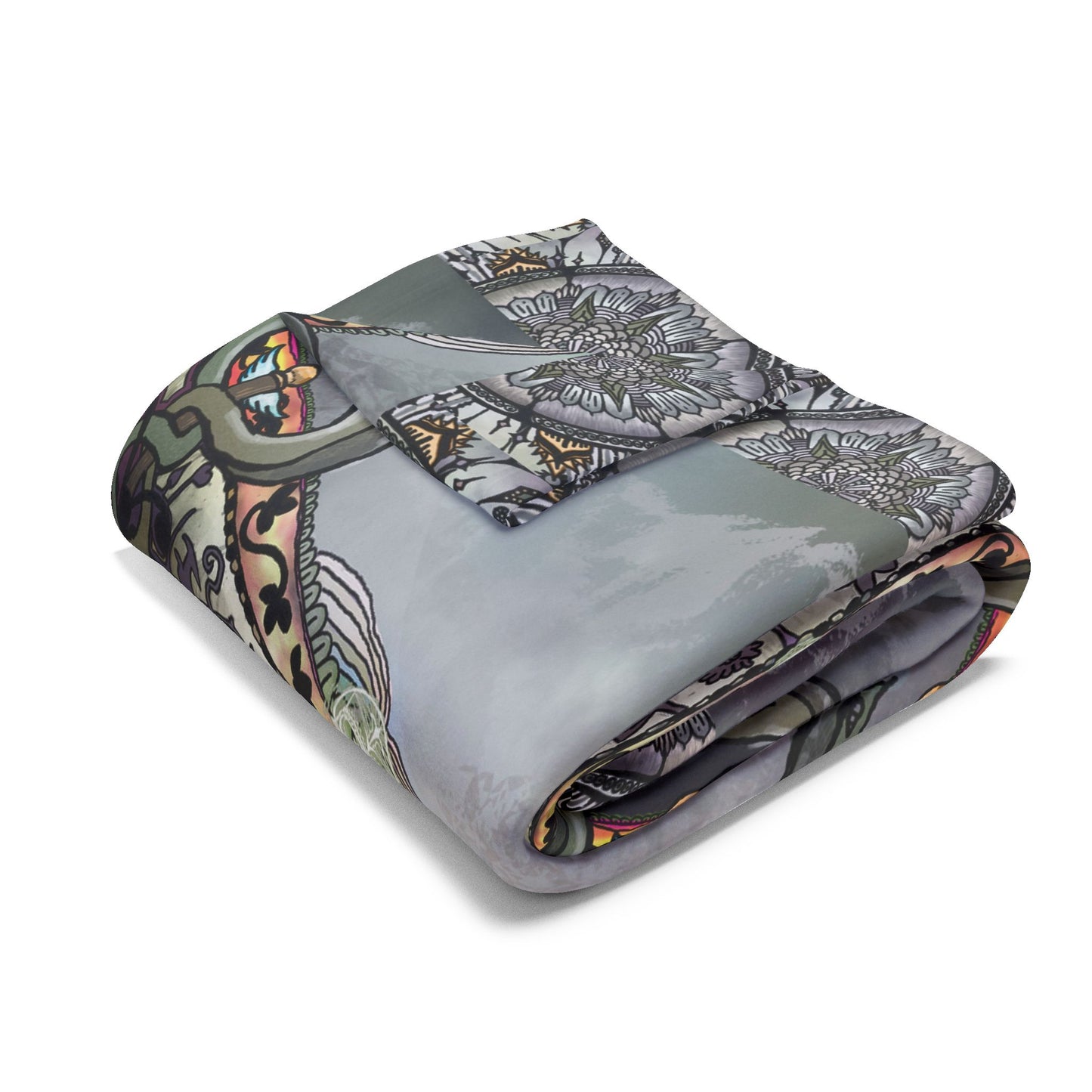 Pacio, Adam - Memento Mori Mandala - Arctic Fleece Blanket