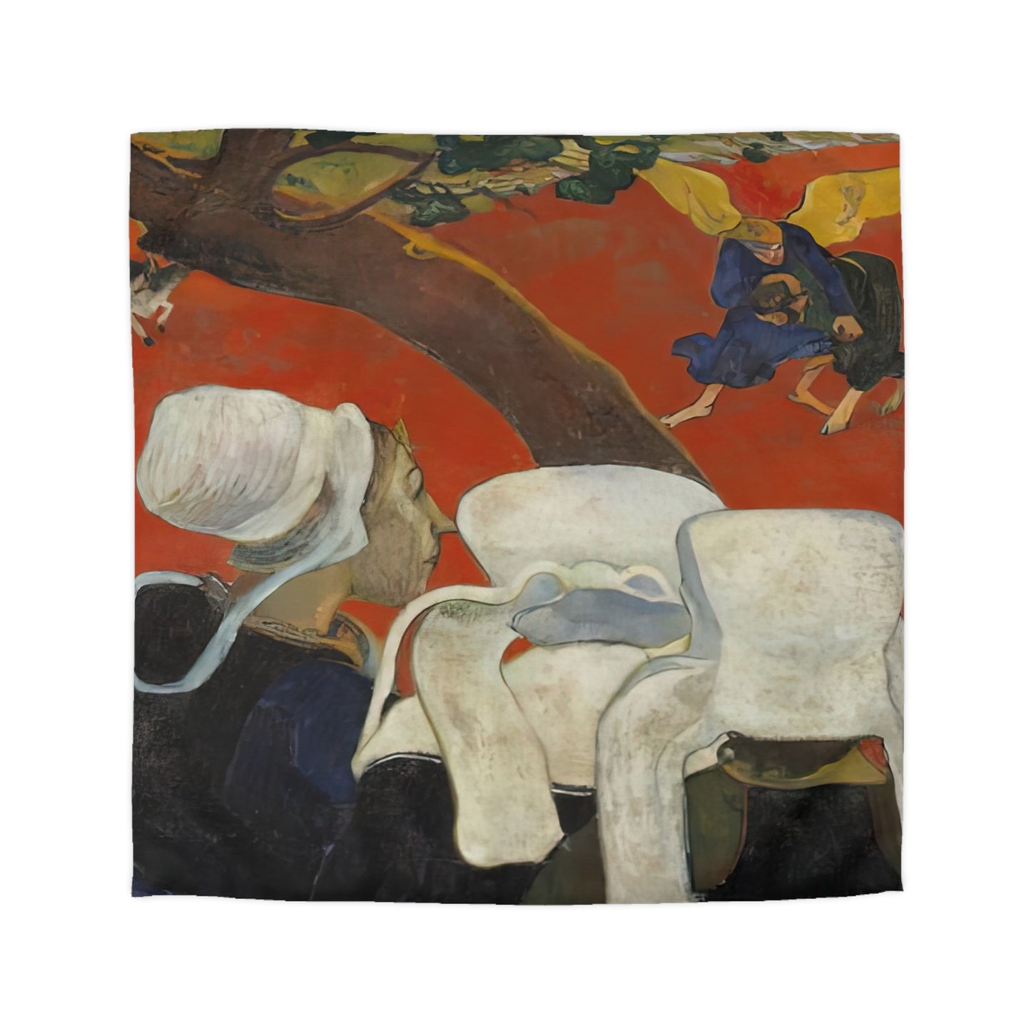 Gauguin, Paul - Vision of the Sermon (Jacob Wrestling with the Angel) (1888) - Microfiber Duvet Cover