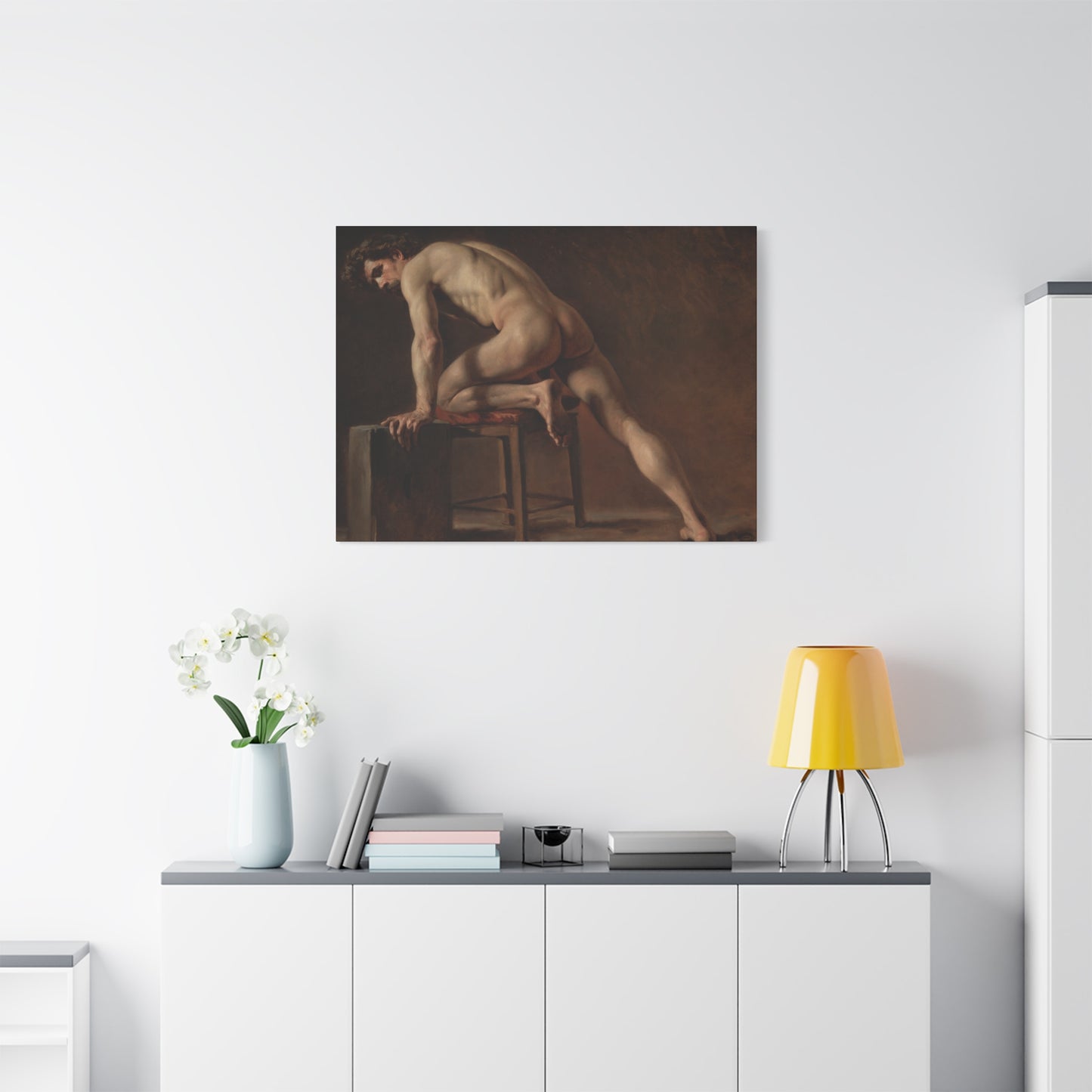 Courbet, Gustave - Study of a Nude Man (1840) - Canvas Block, unframed