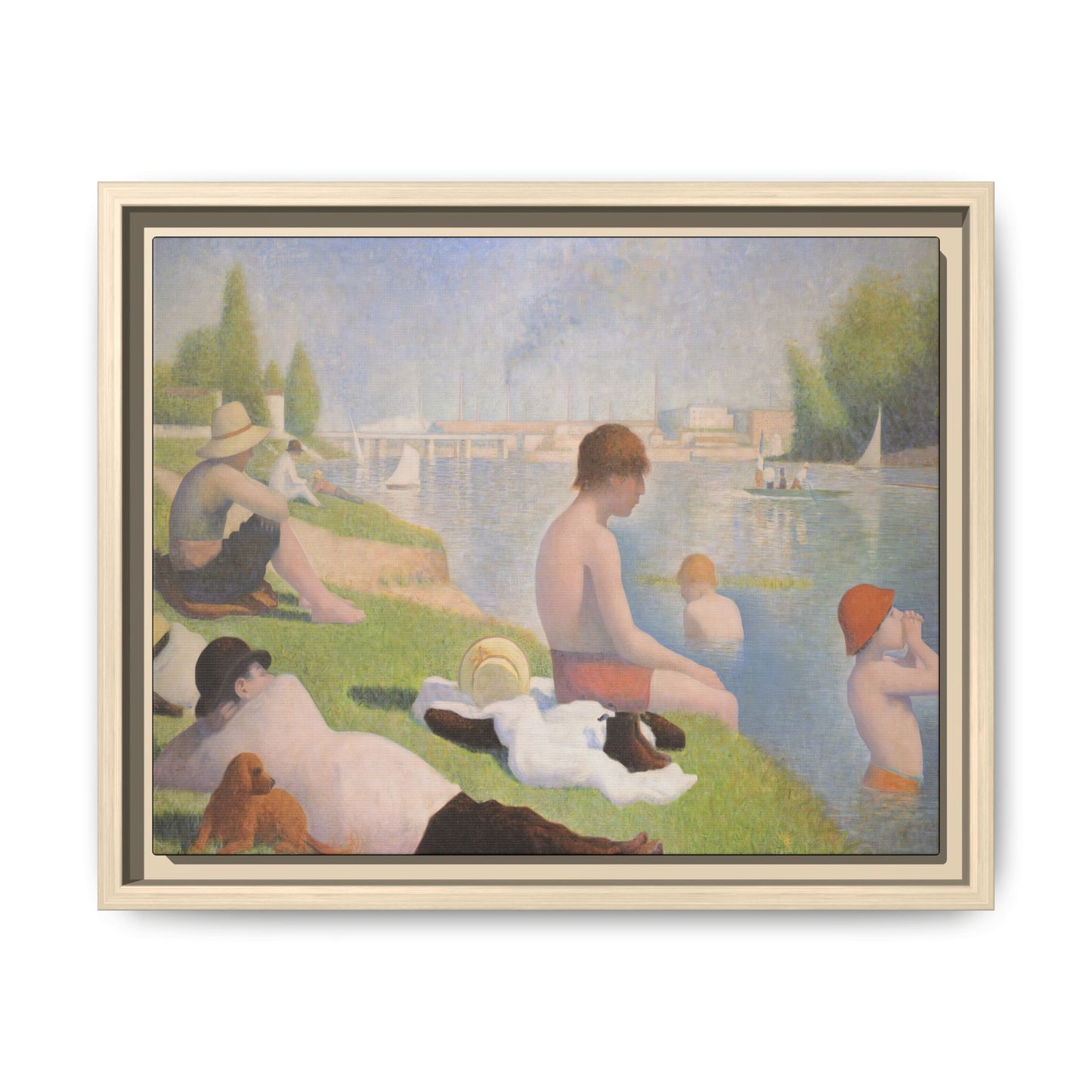 Seurat, Georges - Bathers at Asnières (1884) - Matte Canvas, Framed