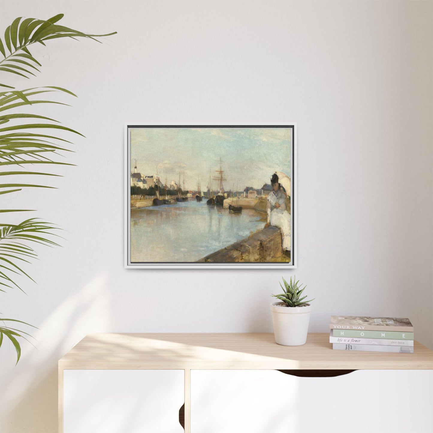 Morisot, Berthe - The Harbor at Lorient (1869) - Matte Canvas, Framed